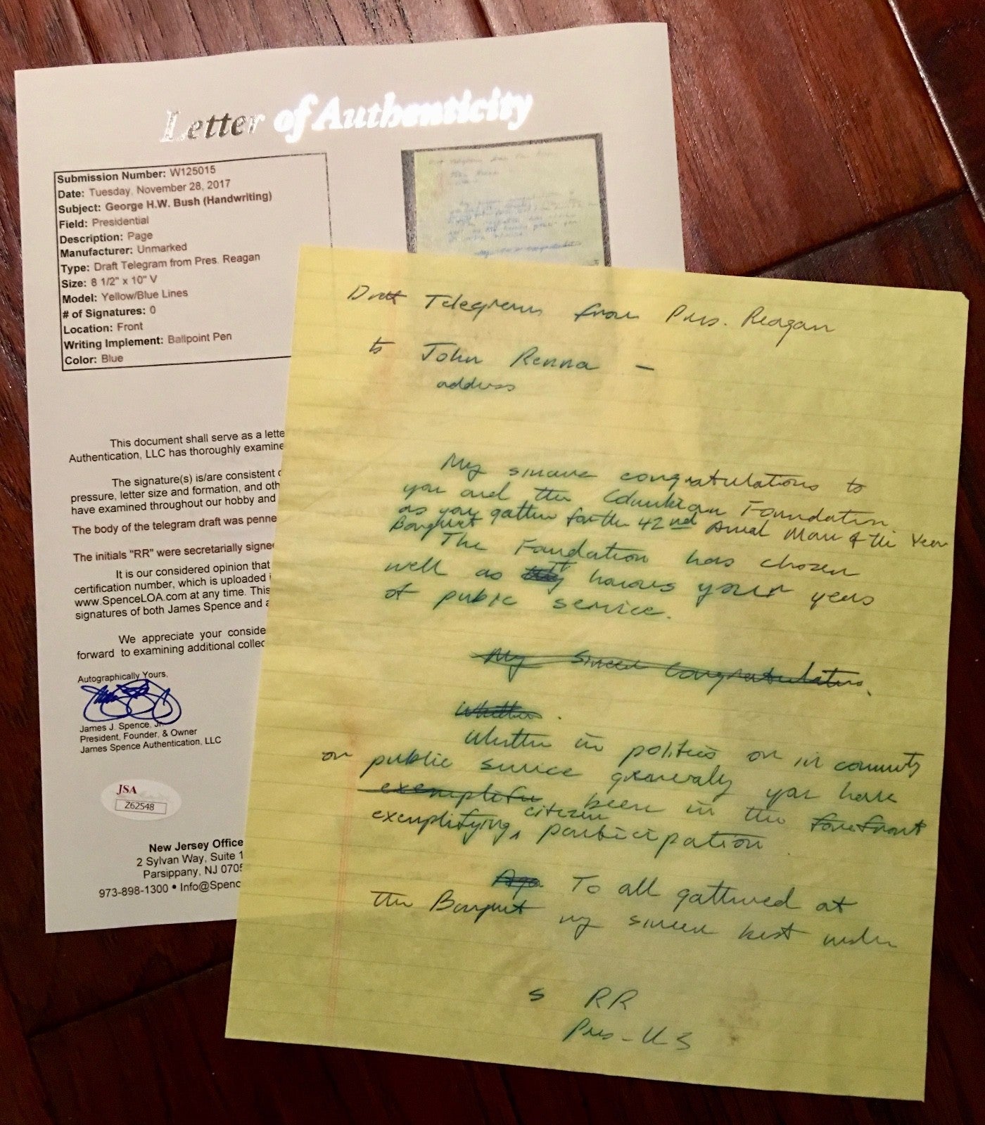 George H.W. Bush * JSA COA Handwritten AUTOGRAPH letter SIGNED as "Pres. U.S."