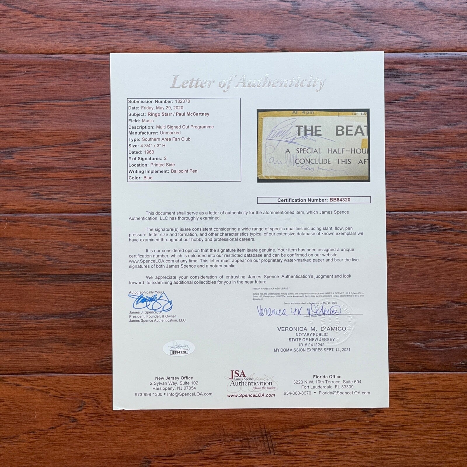 PAUL McCARTNEY + RINGO * JSA * Beatles AUTOGRAPH Cut Signatures SIGNED