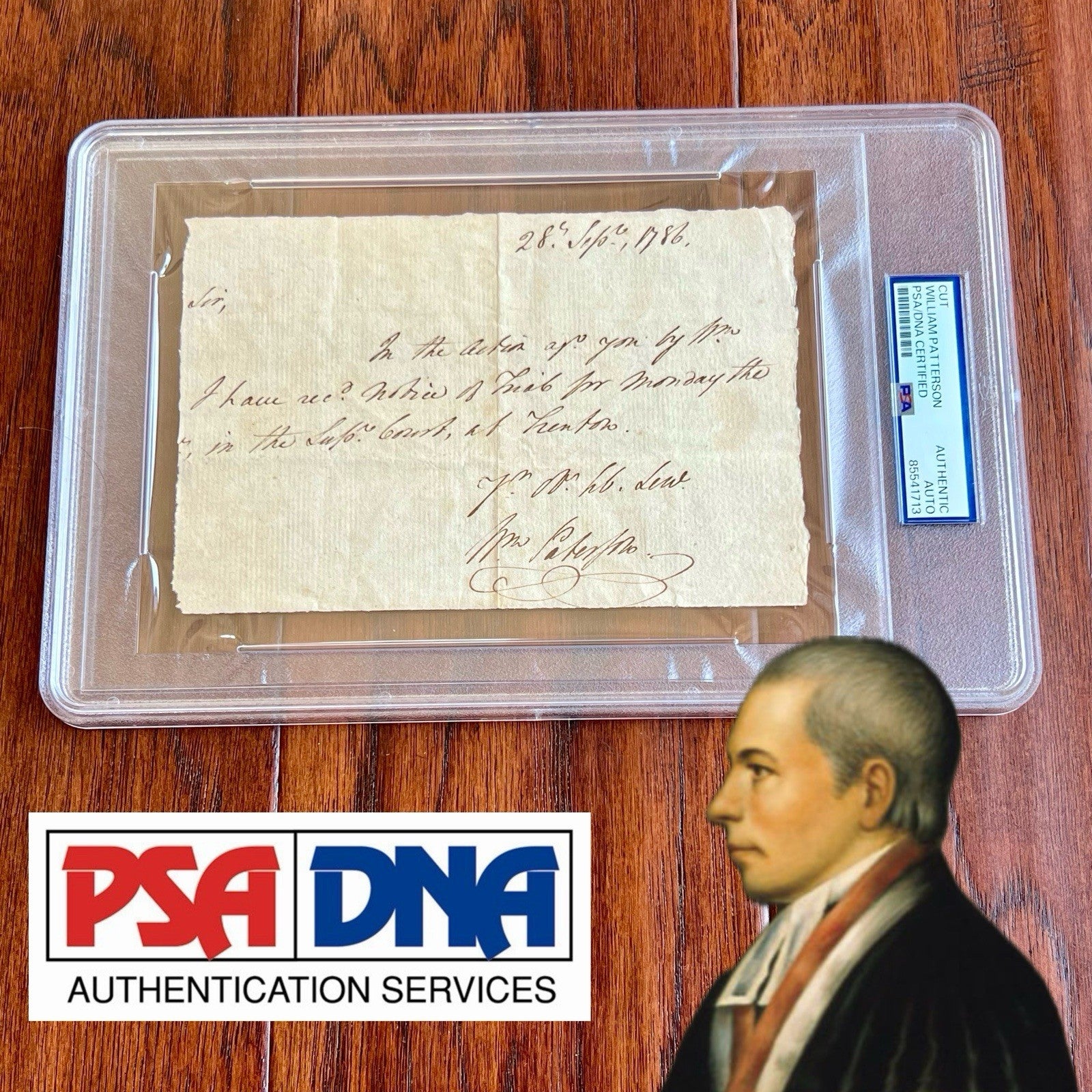 WILLIAM PATERSON * PSA * Handwritten Autograph LEGAL Note Signed * Constitution