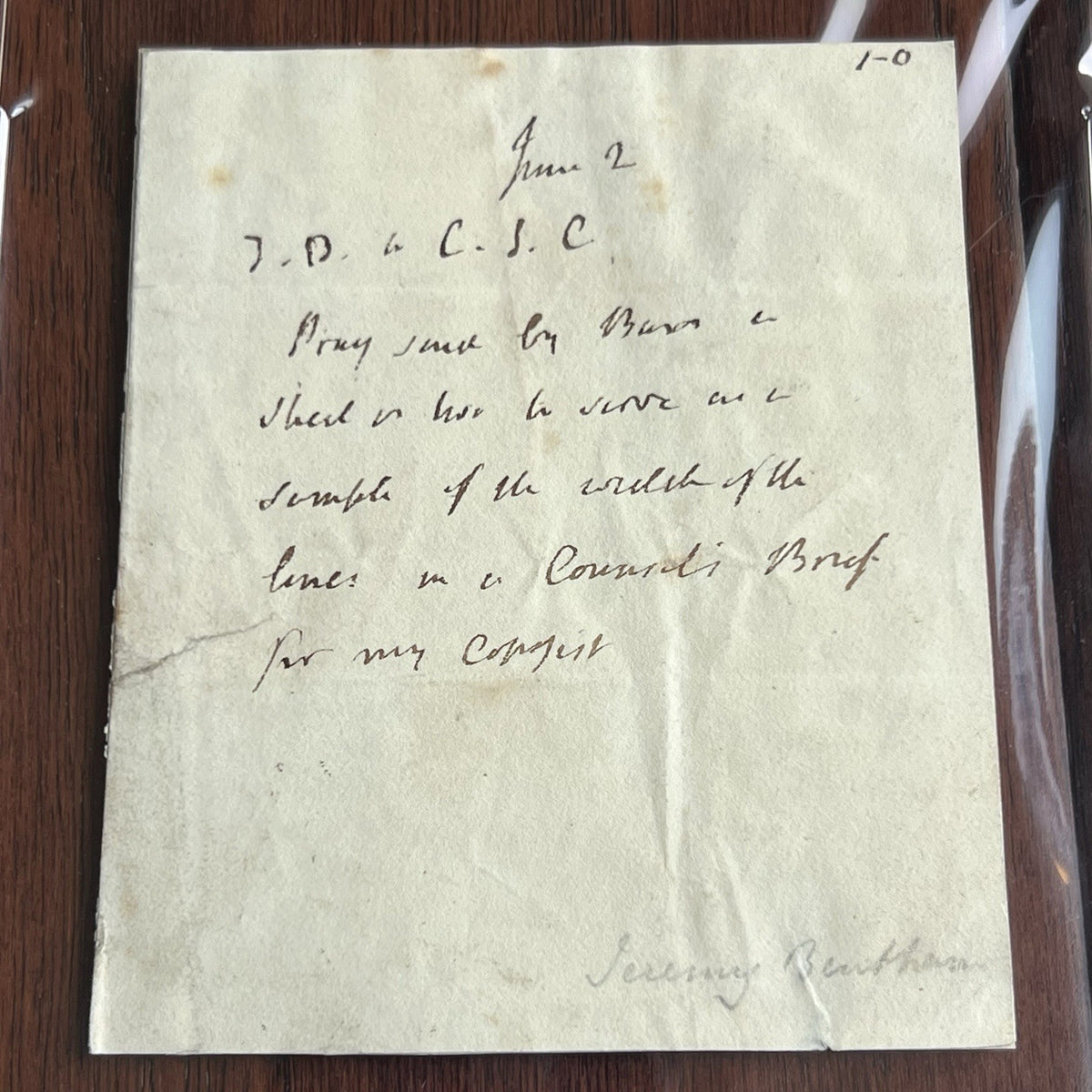 JEREMY BENTHAM * PSA * Scarce Handwritten AUTOGRAPH NOTE Signed Economist