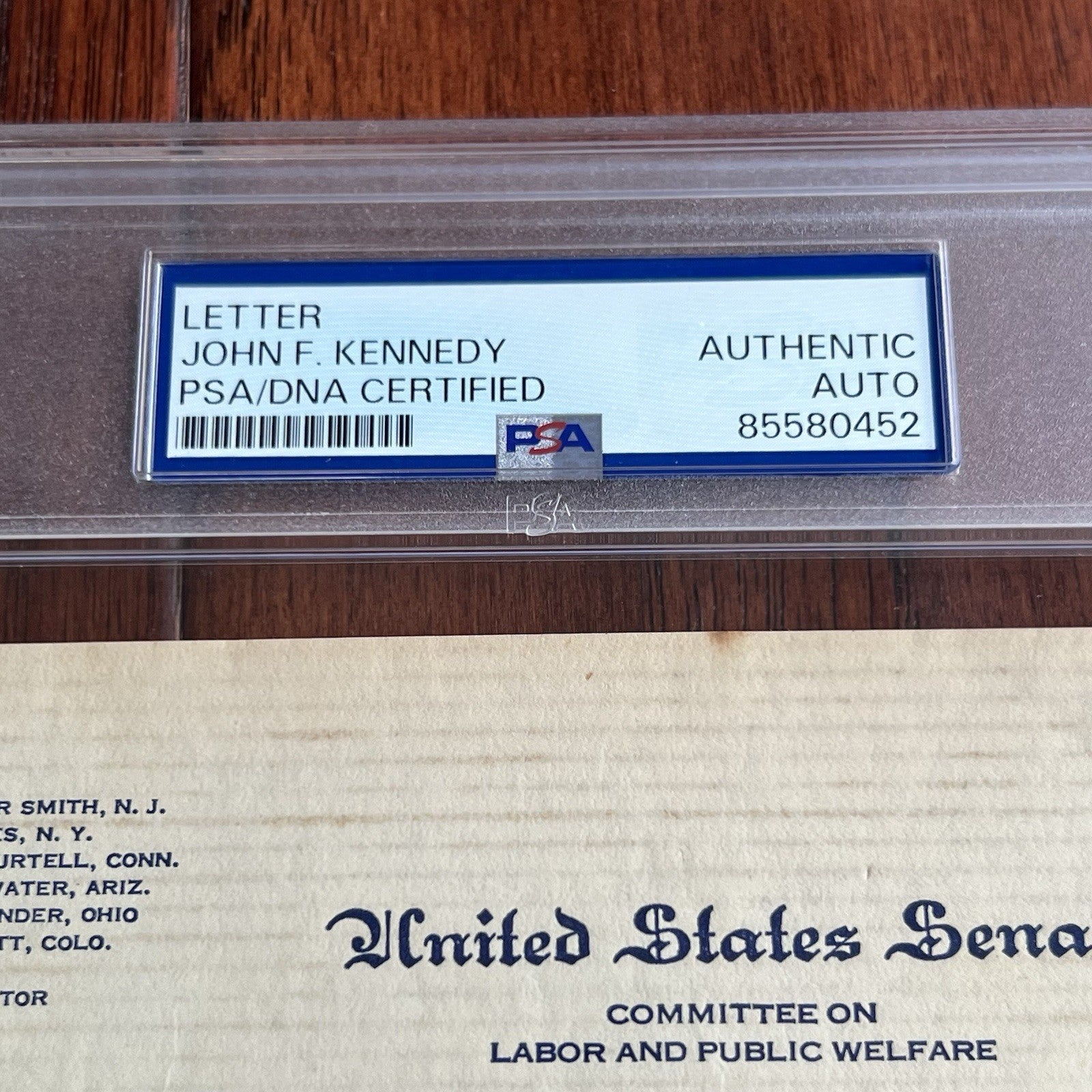 JOHN F. KENNEDY * PSA * Senate AUTOGRAPH WEDDING CAKE Letter SIGNED JFK