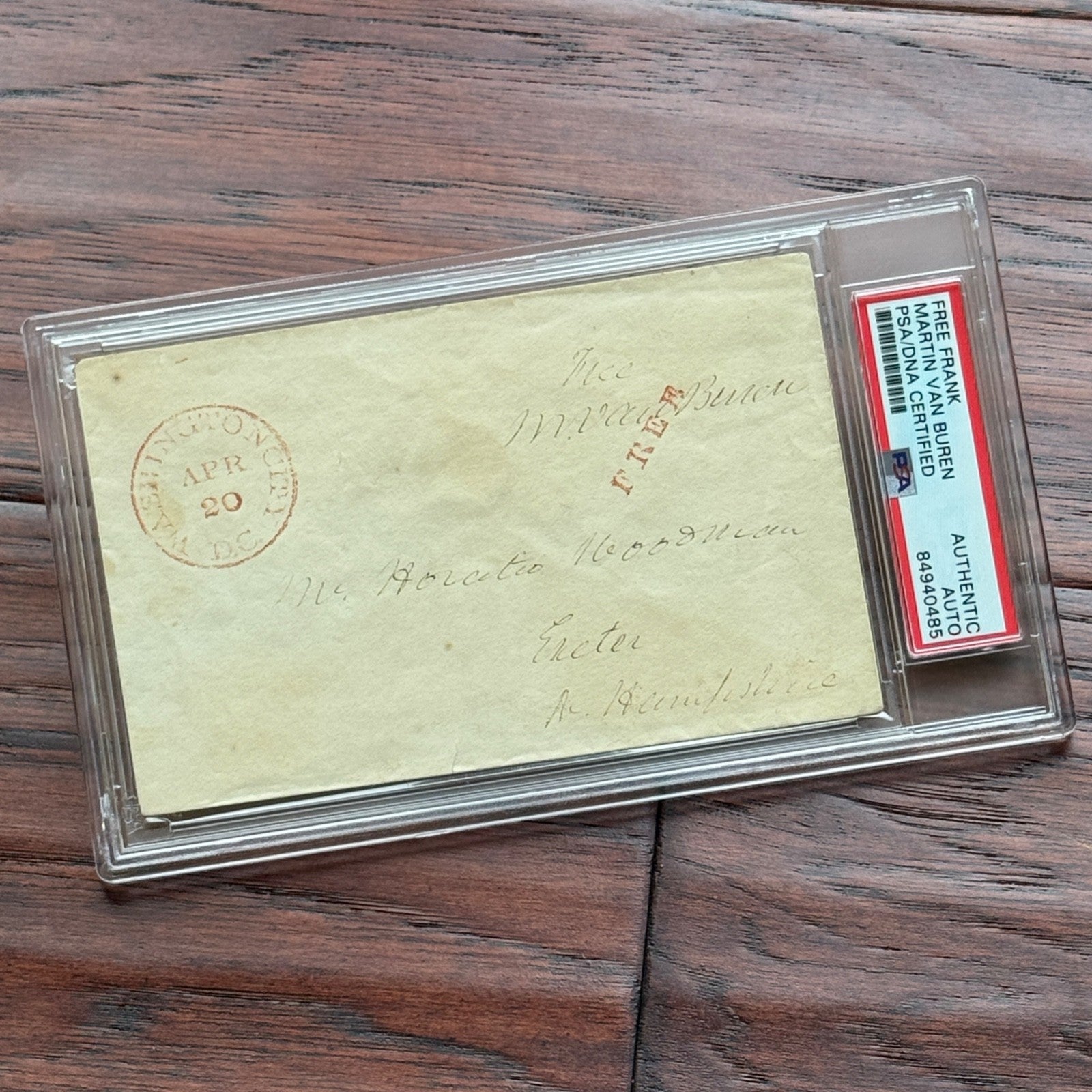 MARTIN VAN BUREN * PSA * Autograph FREE FRANK Envelope Signed * WASHINGTON DC