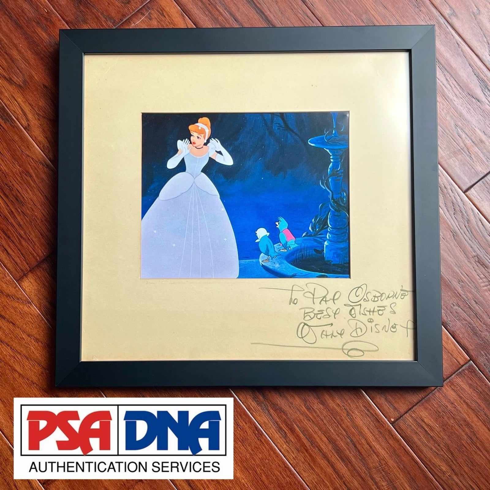 WALT DISNEY * PSA * Cinderella Signed Production Mat Autograph Signature