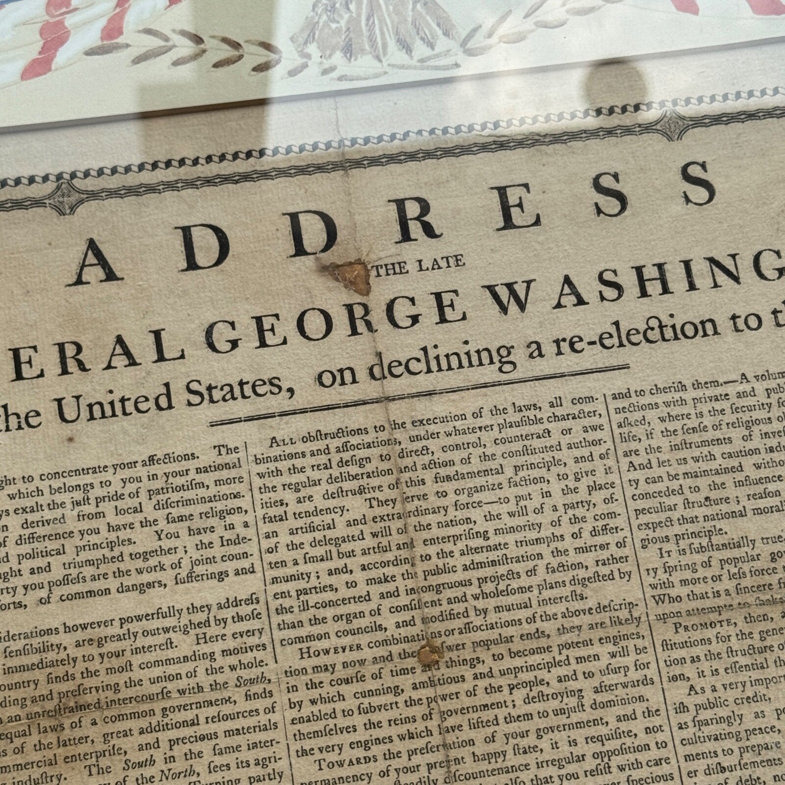GEORGE WASHINGTON Scarce "FAREWELL ADDRESS" Printed Broadside Circa 1800