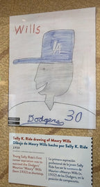 SALLY RIDE * Ride Estate Signed COA * Childhood DODGERS Drawing EX: Smithsonian