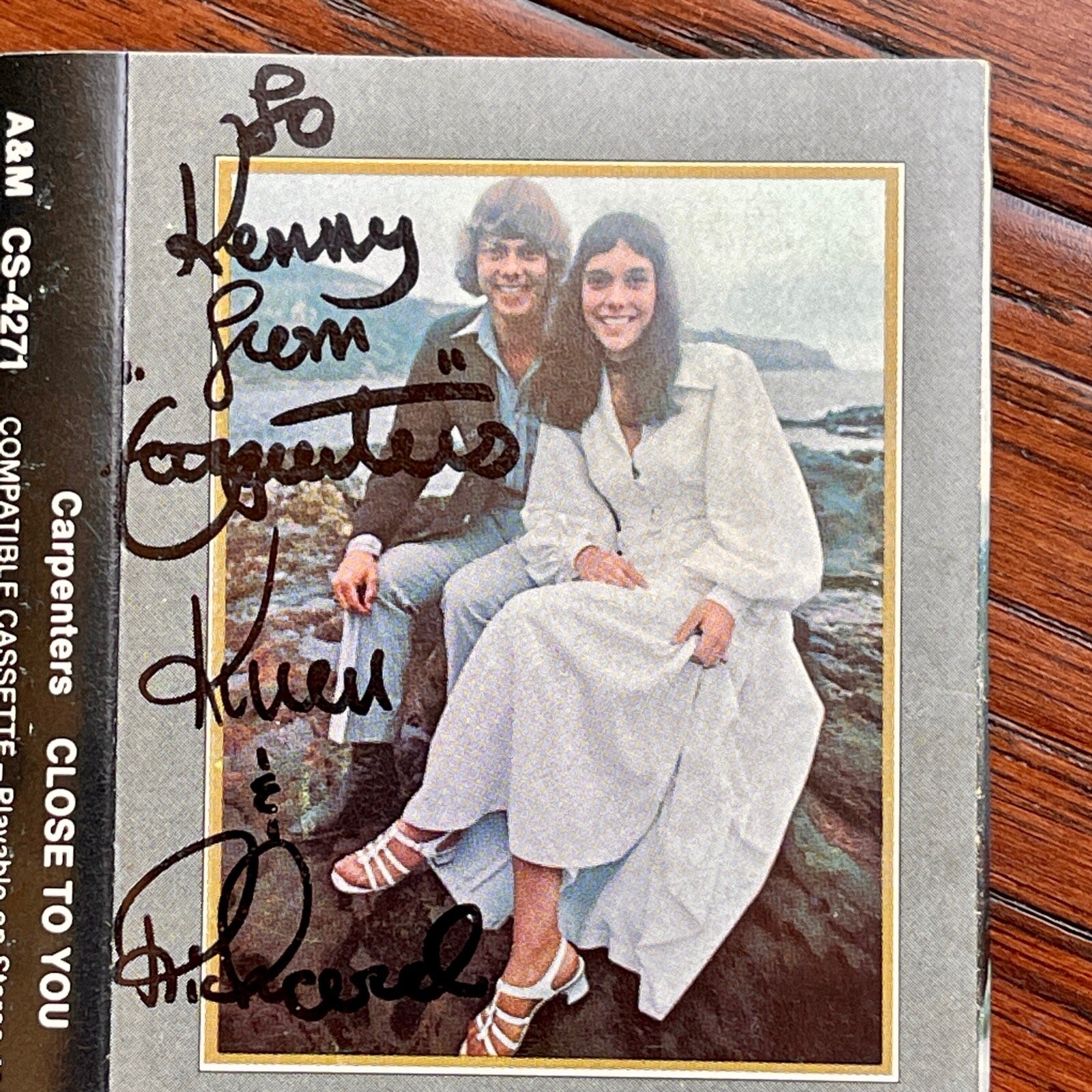 CARPENTERS * JSA * Karen & Richard Autograph CLOSE TO YOU Cassette  Tape SIGNED