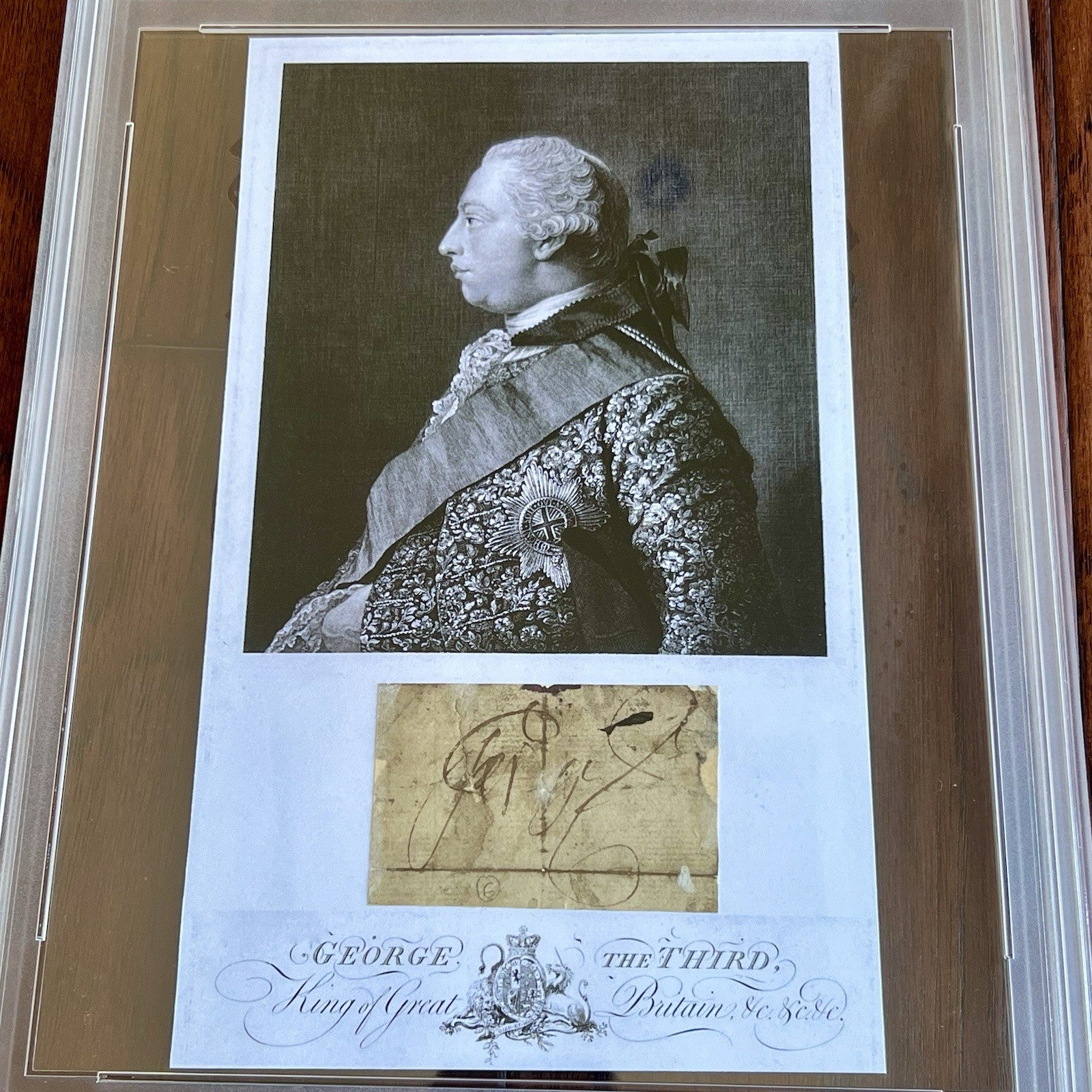 KING GEORGE III * PSA/DNA * Autograph CUT SIGNATURE Engraving Signed * England