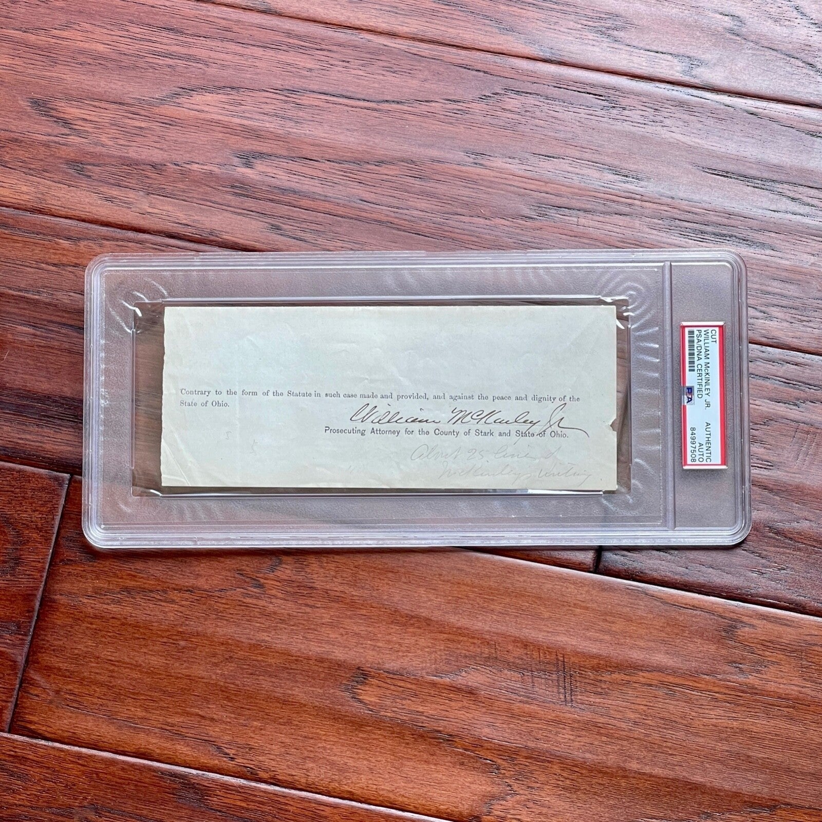 WILLIAM MCKINLEY * PSA/DNA Early Full Signature Autograph Signed As Lawyer Slab