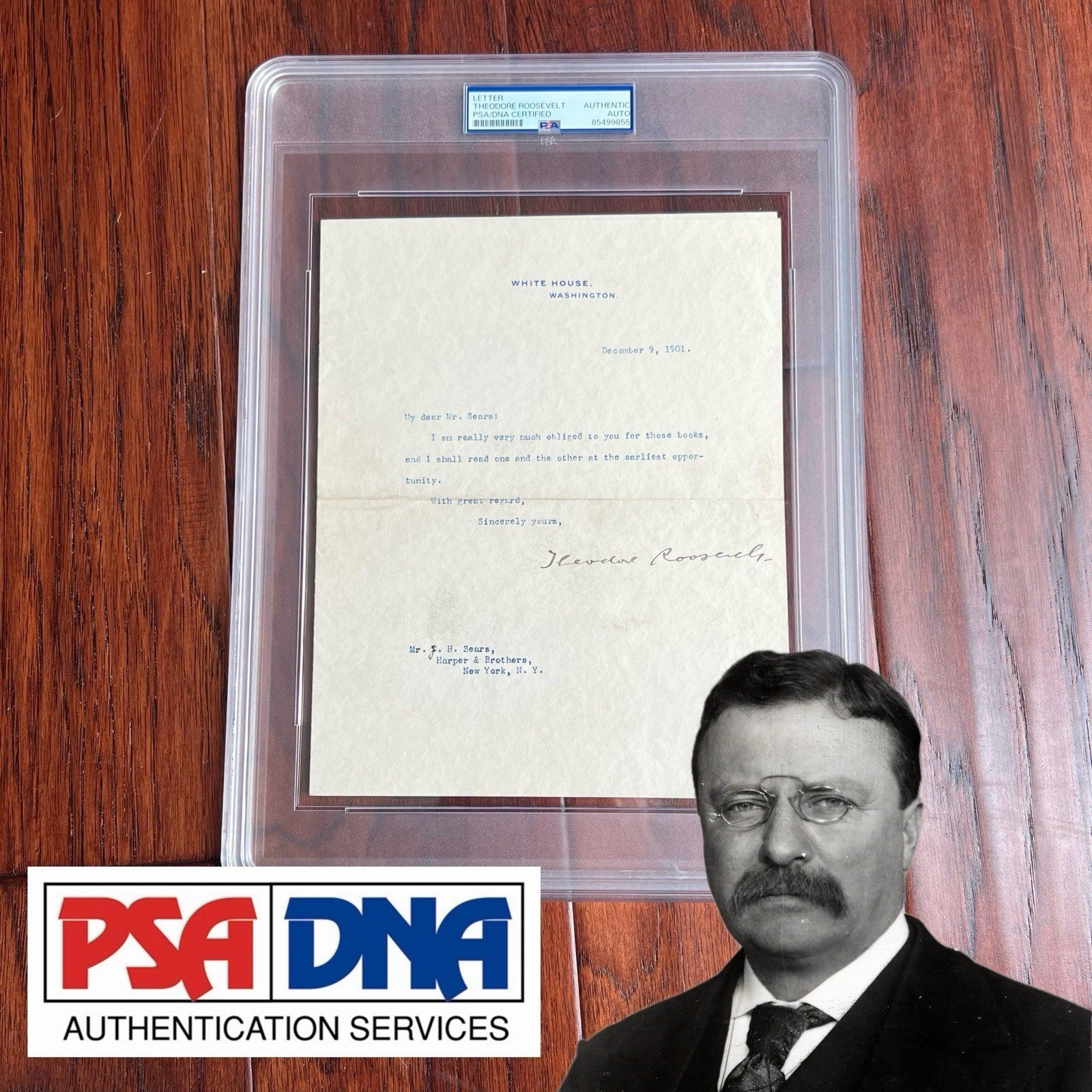 THEODORE ROOSEVELT * PSA * Autograph WHITE HOUSE Letter SIGNED as PRESIDENT