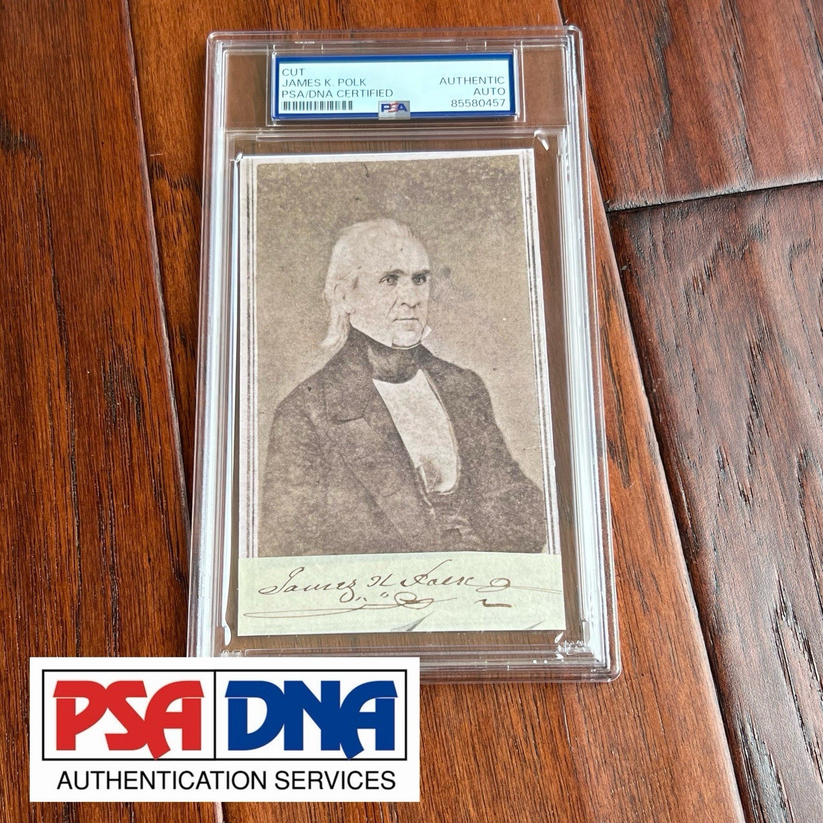 JAMES POLK * PSA * Autograph Cut Signature CDV Signed President Photograph
