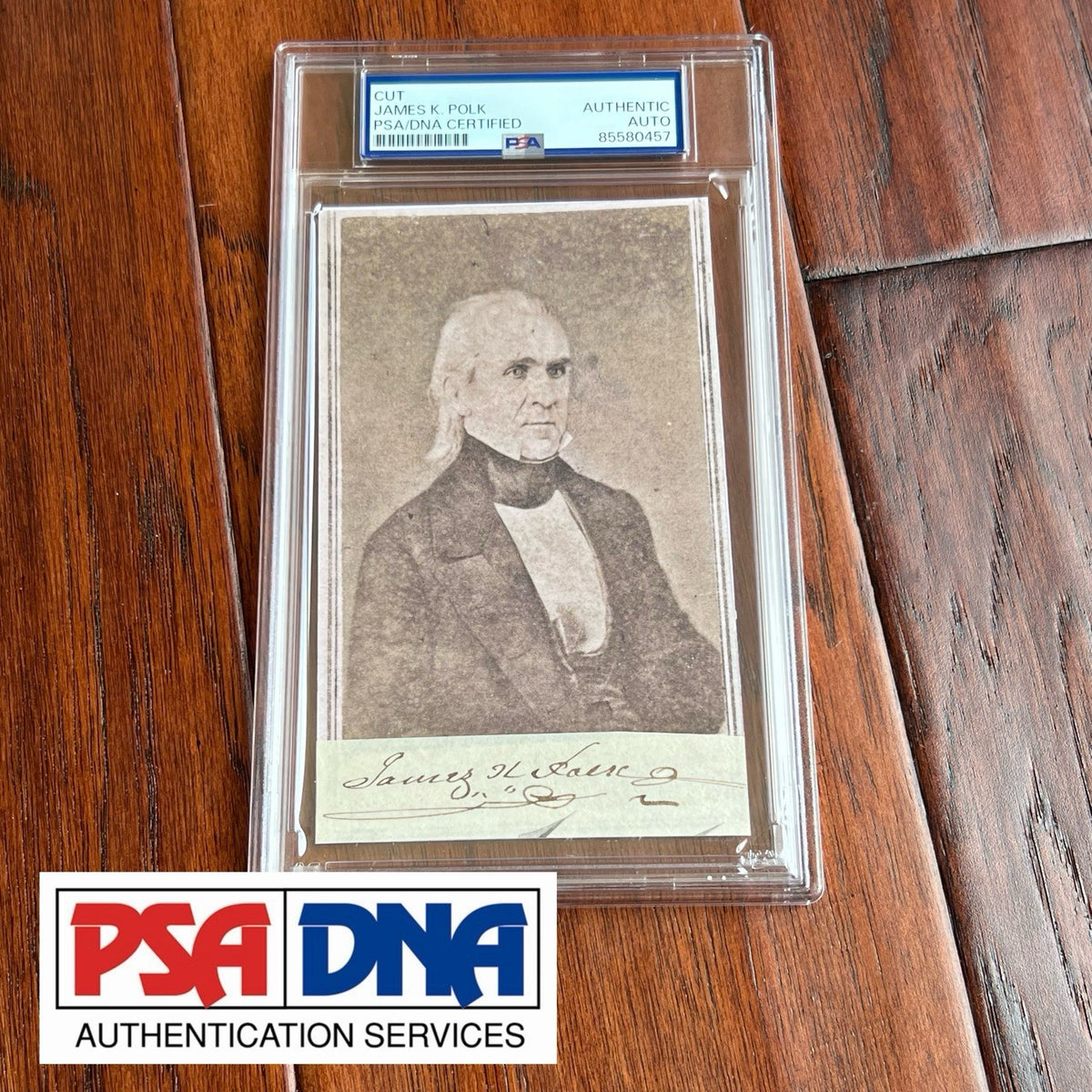 JAMES POLK * PSA * Autograph Cut Signature CDV Signed President Photograph