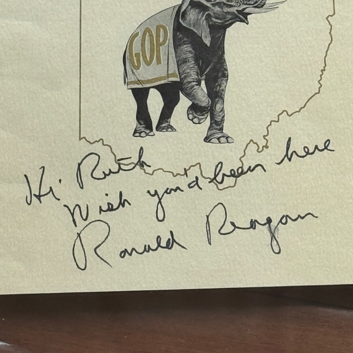 RONALD REAGAN * PSA/DNA * Autograph OHIO GOP Elephant Page Signed