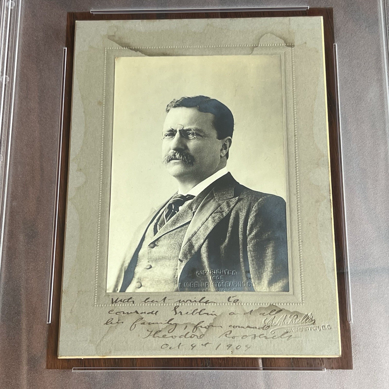 THEODORE ROOSEVELT * PSA * Photo Signed As President To ROUGH RIDER Autograph