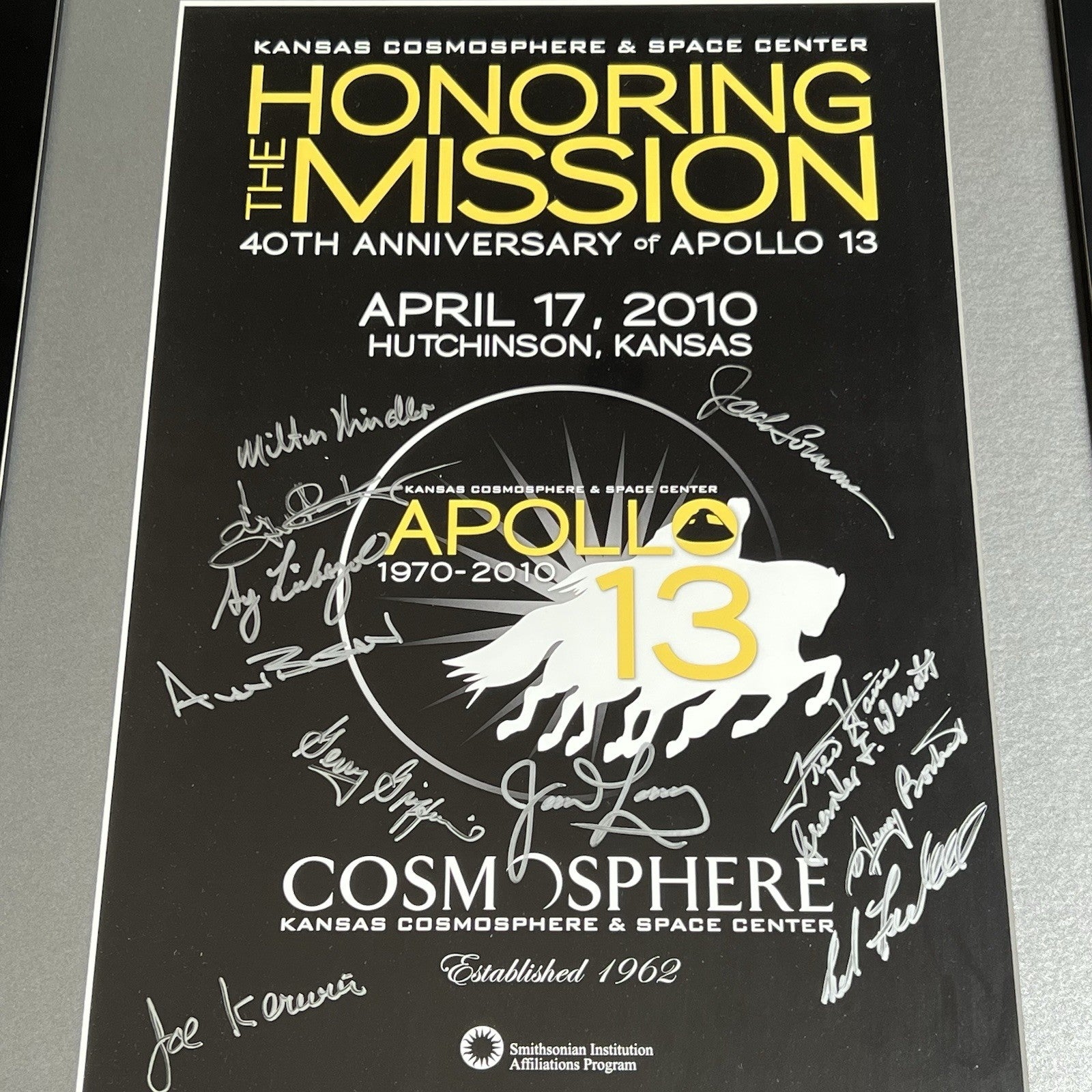 APOLLO 13 * PSA * James Lovell Autograph Signed Alan Bean Poster Kranz Haise