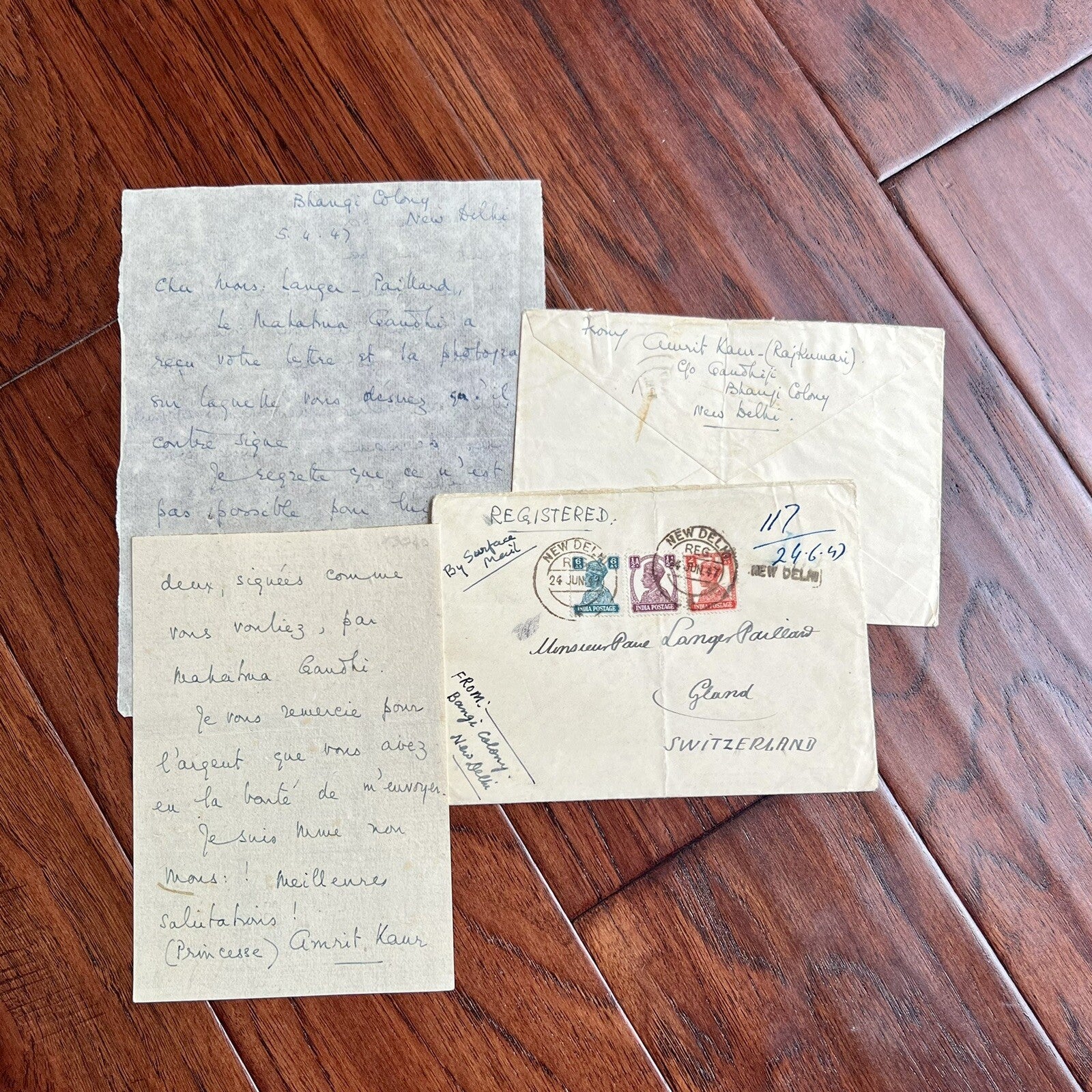 MAHATMA GANDHI * JSA * Double Signed AUTOGRAPH Photo * New Delhi