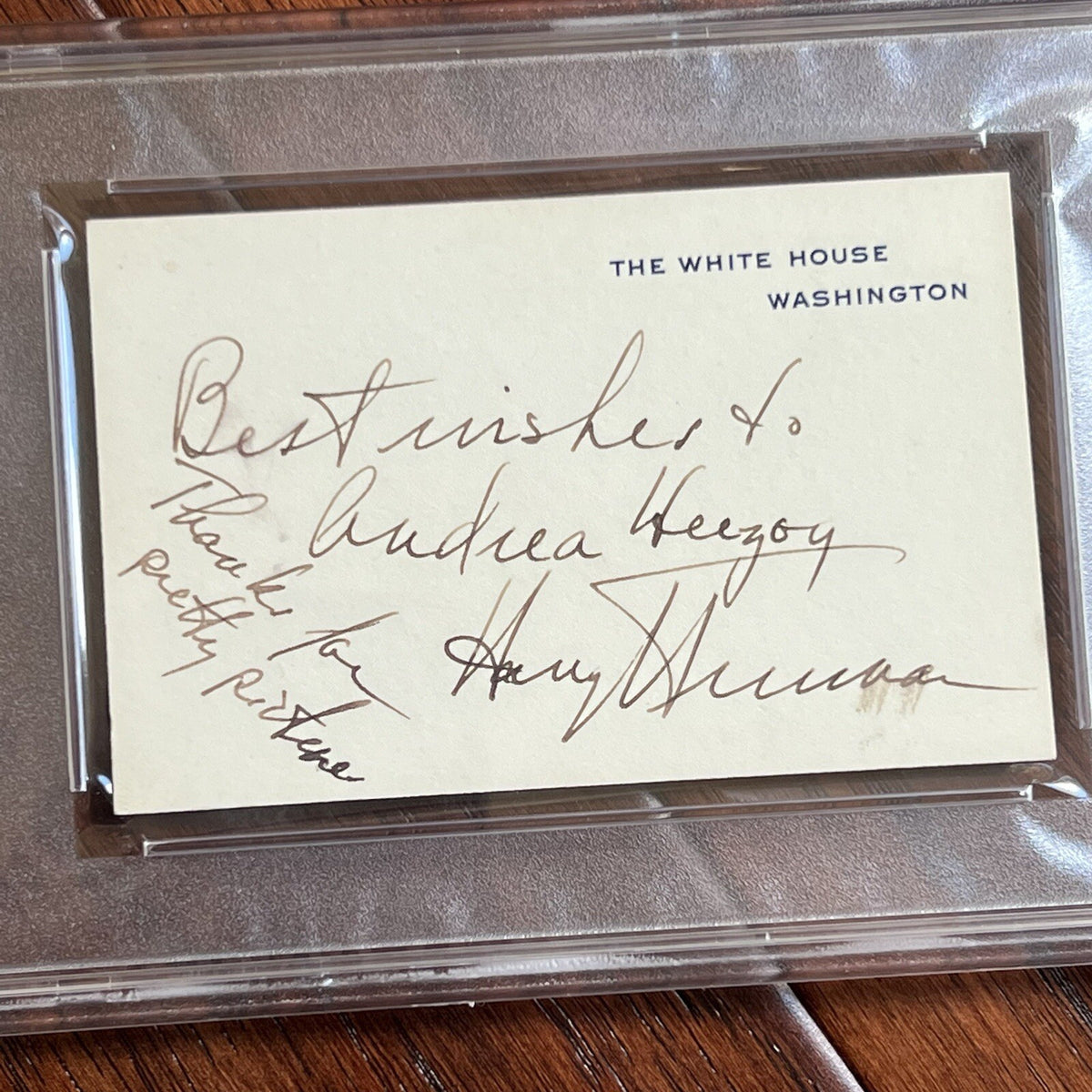 HARRY TRUMAN * PSA * Autograph White House Card AS PRESIDENT Signed Slabbed