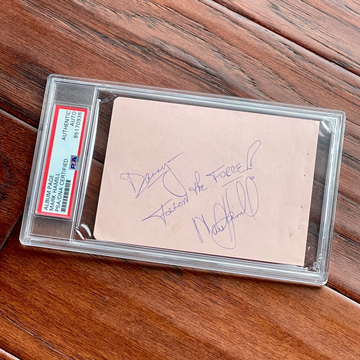 MARK HAMILL * PSA * "Follow The Force" AUTOGRAPH Note SIGNED * STAR WARS * Luke
