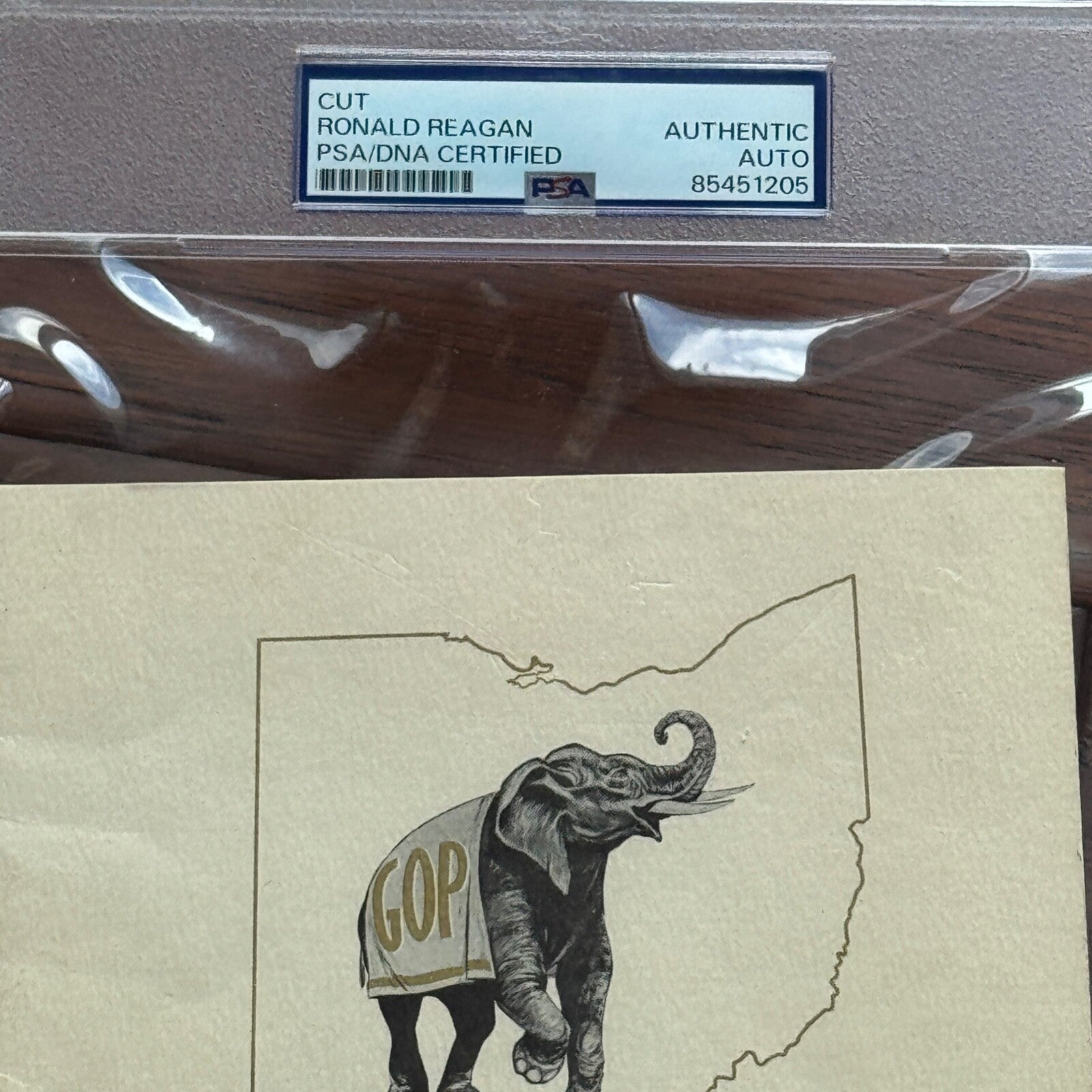 RONALD REAGAN * PSA/DNA * Autograph OHIO GOP Elephant Page Signed