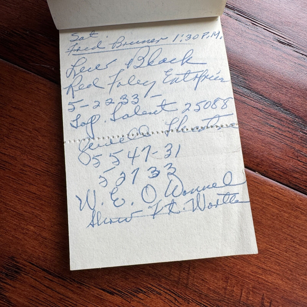 JACK RUBY * BAS * Oswald Shooter Mini HANDWRITTEN NOTEPAD * not Autograph Signed