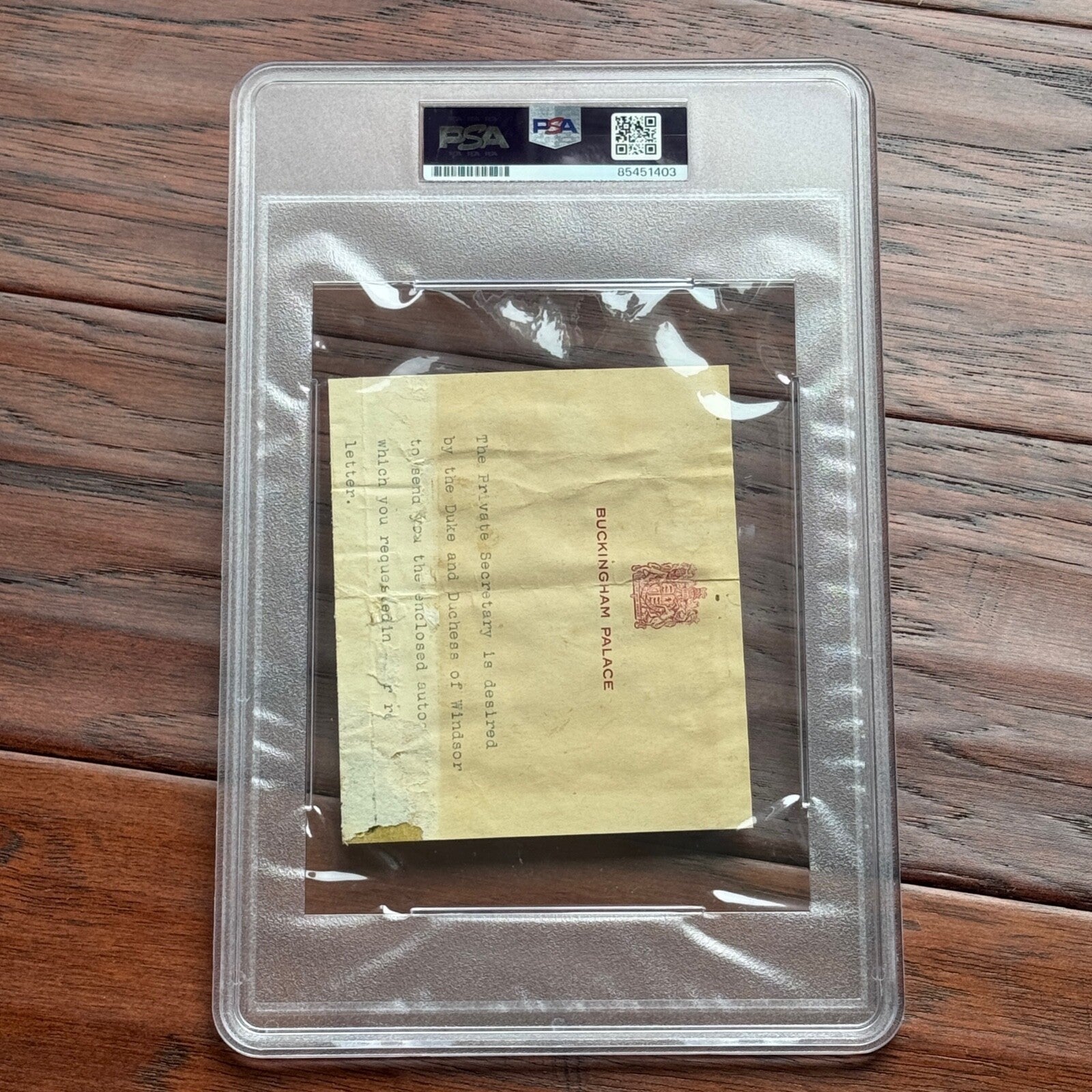 WINDSOR * PSA * Duke & Duchess Autograph BUCKINGHAM PALACE Signed * Edward VIII