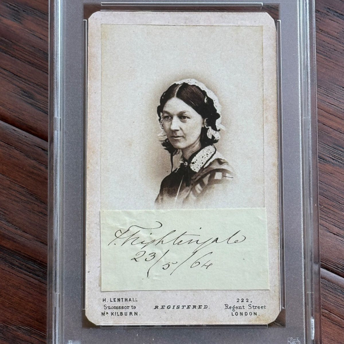 FLORENCE NIGHTINGALE * PSA *  Fine AUTOGRAPH CDV Cut Signature SIGNED * Nurse