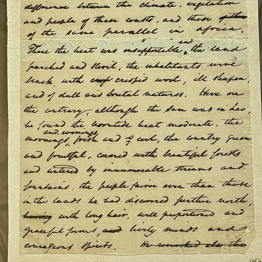 WASHINGTON IRVING * Manuscript Autograph Draft For COLUMBUS Bio Book Not Signed