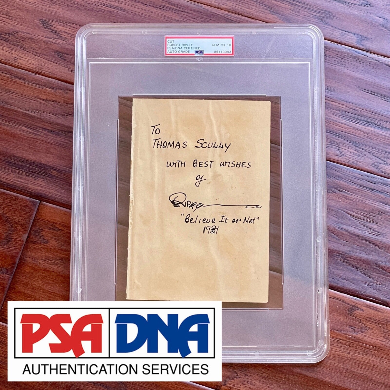 ROBERT RIPLEY * PSA * GEM MINT 10 Autograph Signed * Believe It or Not!