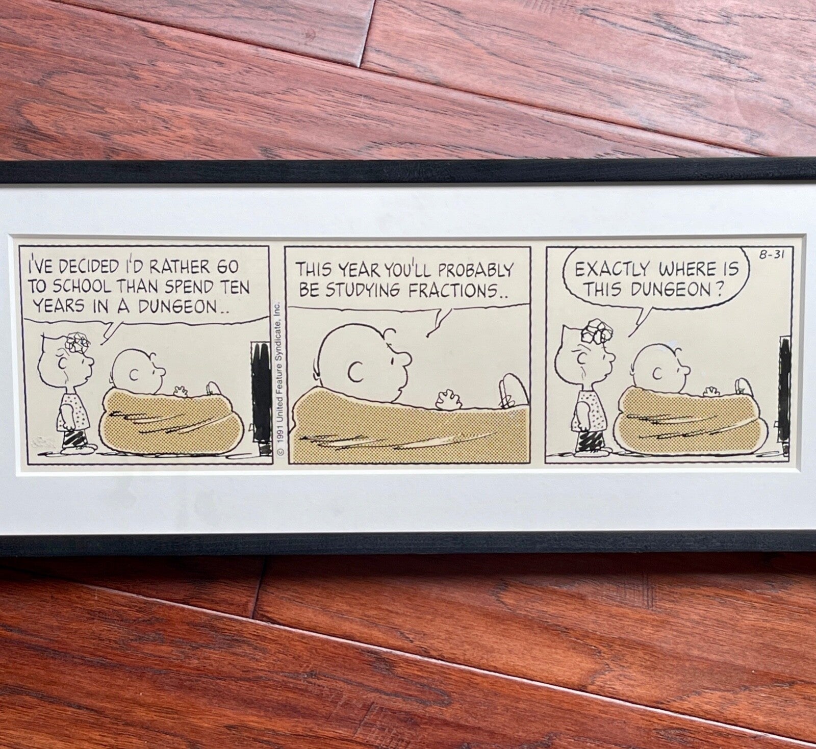 CHARLES SCHULZ * Original Drawn CHARLIE BROWN Artwork Comic Strip * Un Signed