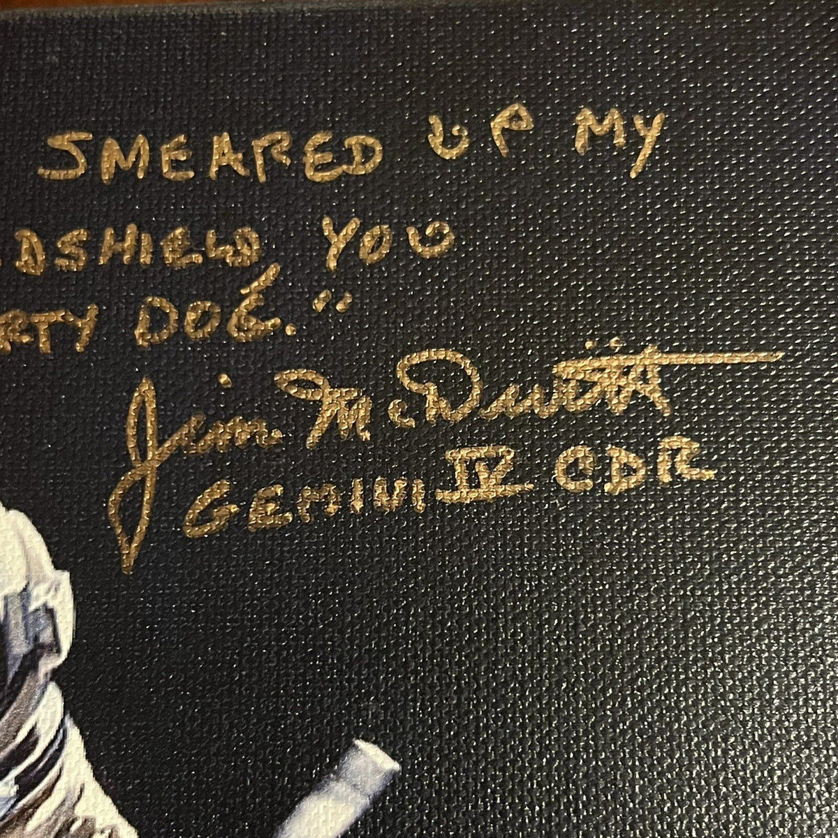JIM MCDIVITT * Novaspace COA * Signed 10”x10 Autograph Canvas Gemini IV Quote