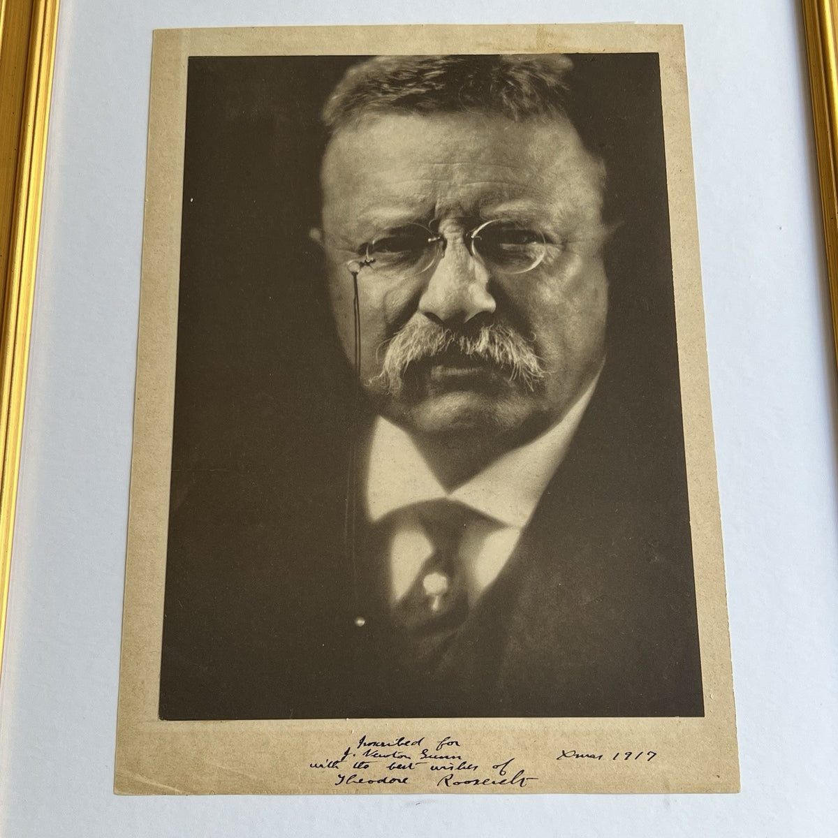 THEODORE ROOSEVELT * PSA * Autograph Christmas 1917 Photo Portrait Signed