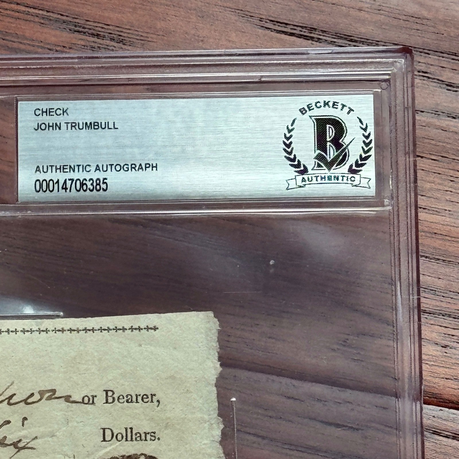 JOHN TRUMBULL * BAS * Revolutionary War PAINTER Autograph CHECK Signed