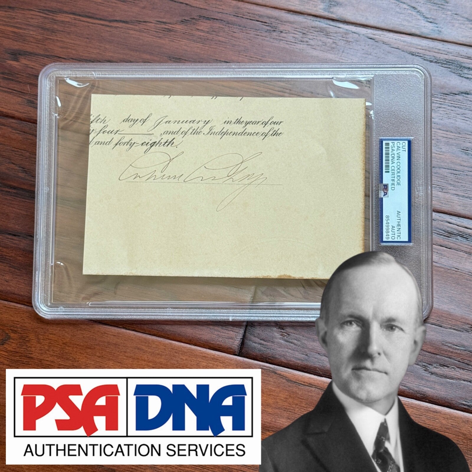 CALVIN COOLIDGE * PSA/DNA * Cut Signature AS PRESIDENT Autograph Signed