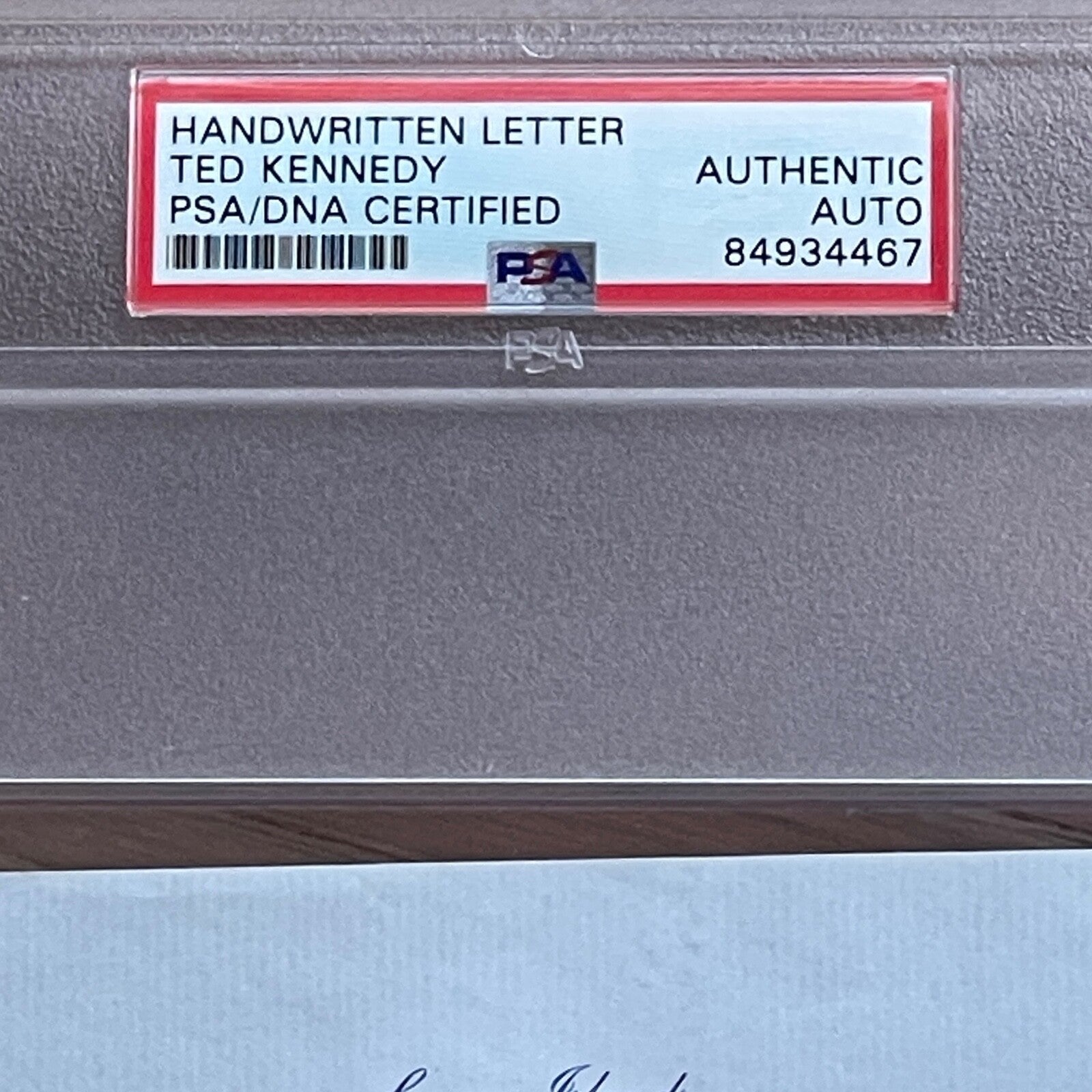 TED KENNEDY * PSA * Humorous "My Big Ass" AUTOGRAPH Note SIGNED * "The Senatoré"