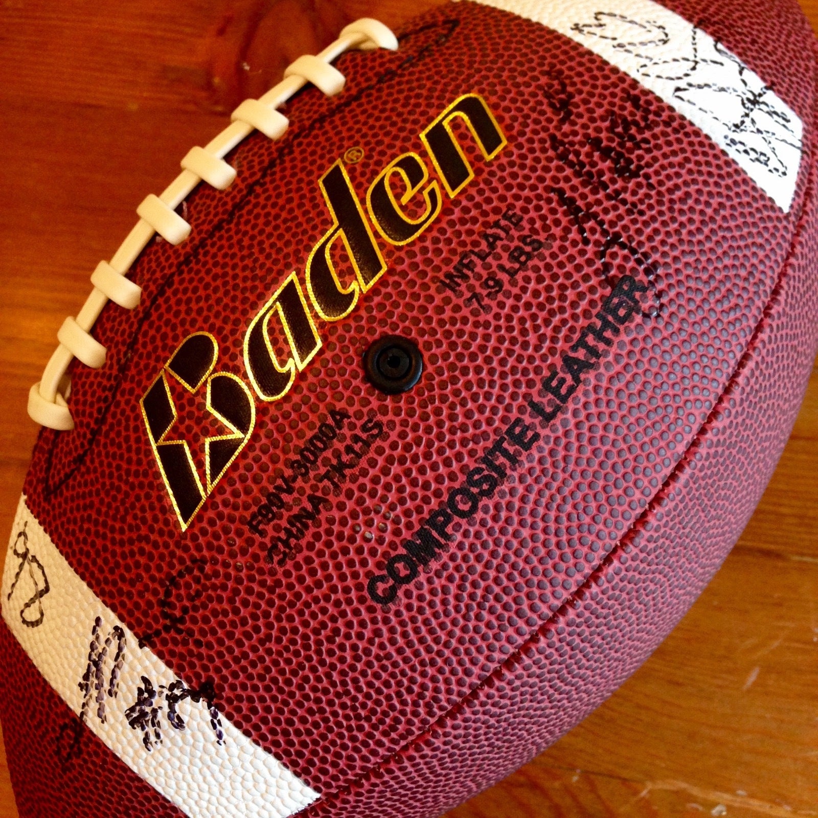 NY Giants * MOORE * DONNELL * JENNINGS 3X Double Signed AUTOGRAPH FOOTBALL Proof