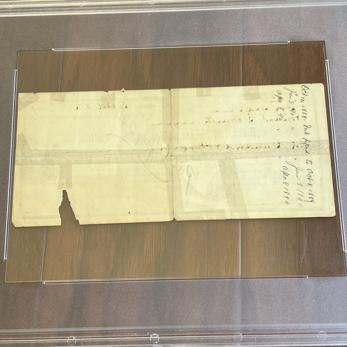 VIRGIL EARP * PSA * OK CORRAL Marshal AUTOGRAPH Loan Document SIGNED WYATT Bro