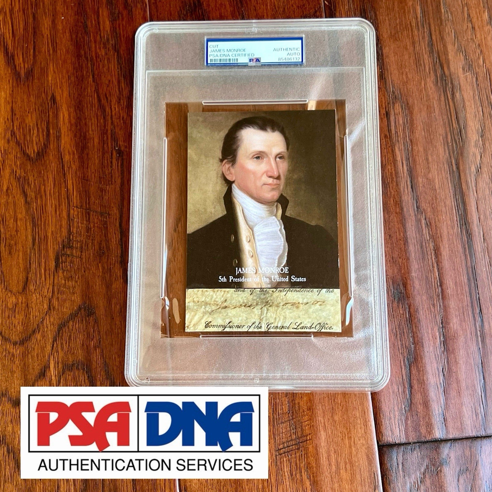 JAMES MONROE * PSA * Autograph Cut Signature CUSTOM CARD Signed