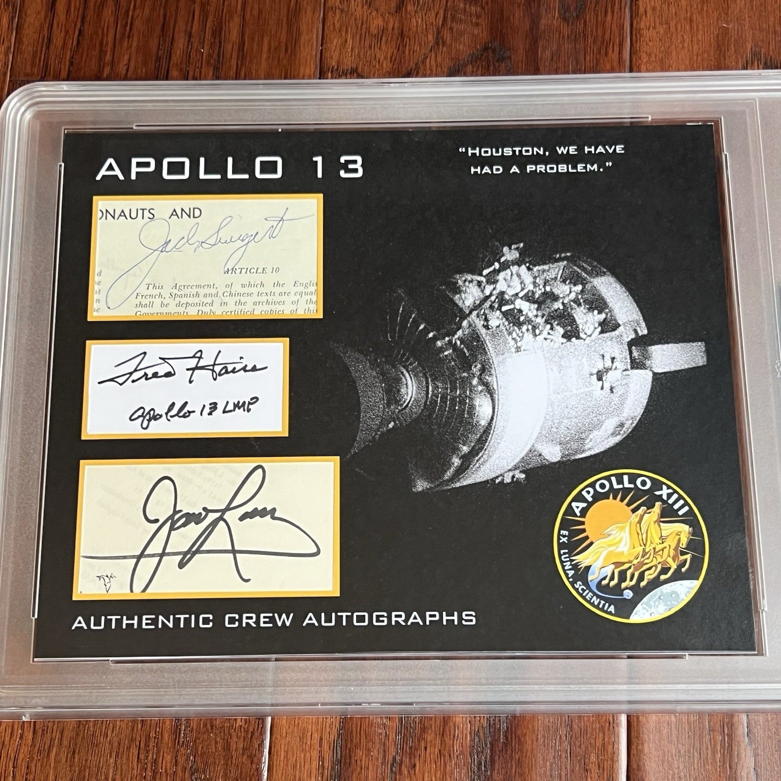 APOLLO 13 * PSA * CREW SIGNED AUTOGRAPH PRESENTATION * JACK SWIGERT JAMES LOVELL