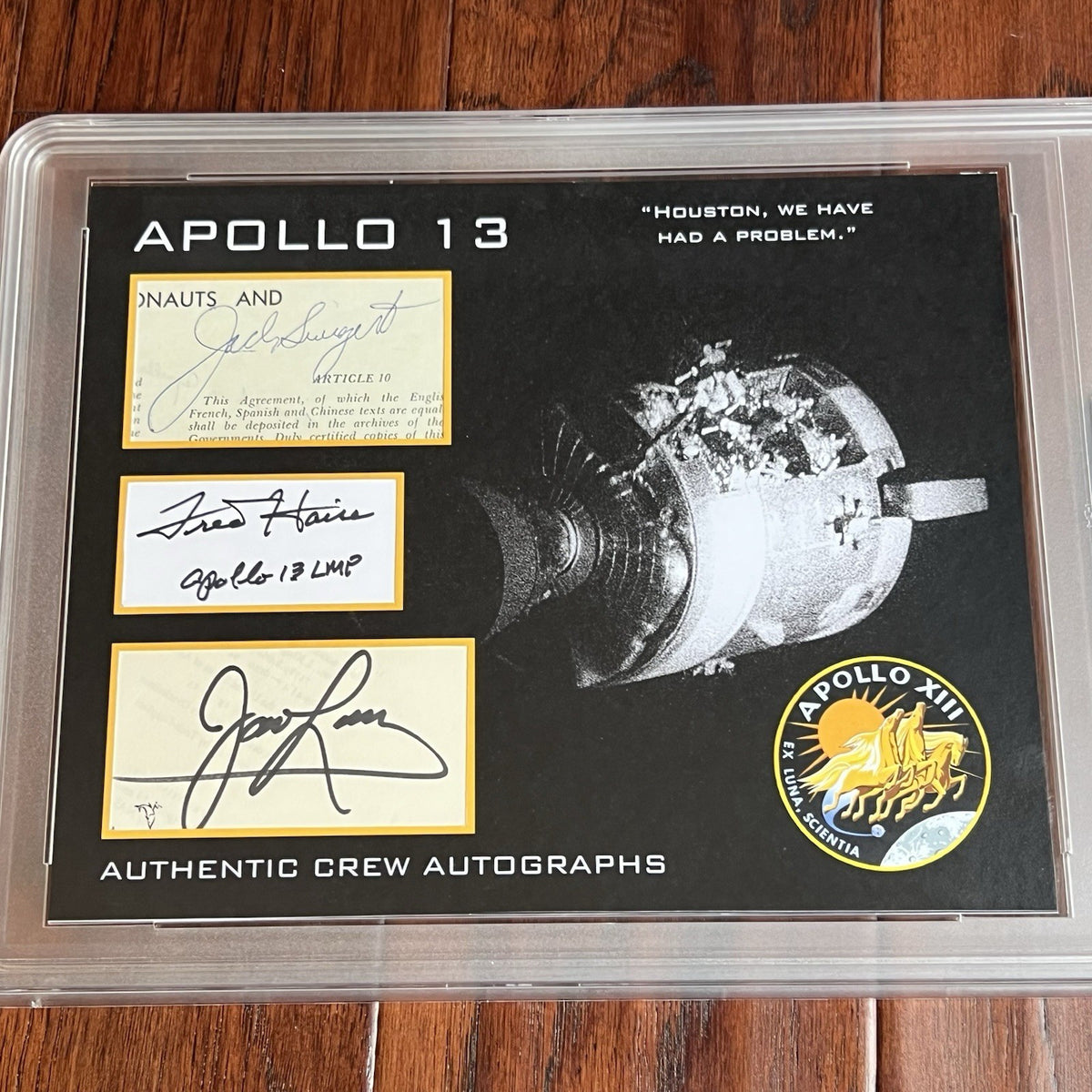 APOLLO 13 * PSA * CREW SIGNED AUTOGRAPH PRESENTATION * JACK SWIGERT JAMES LOVELL