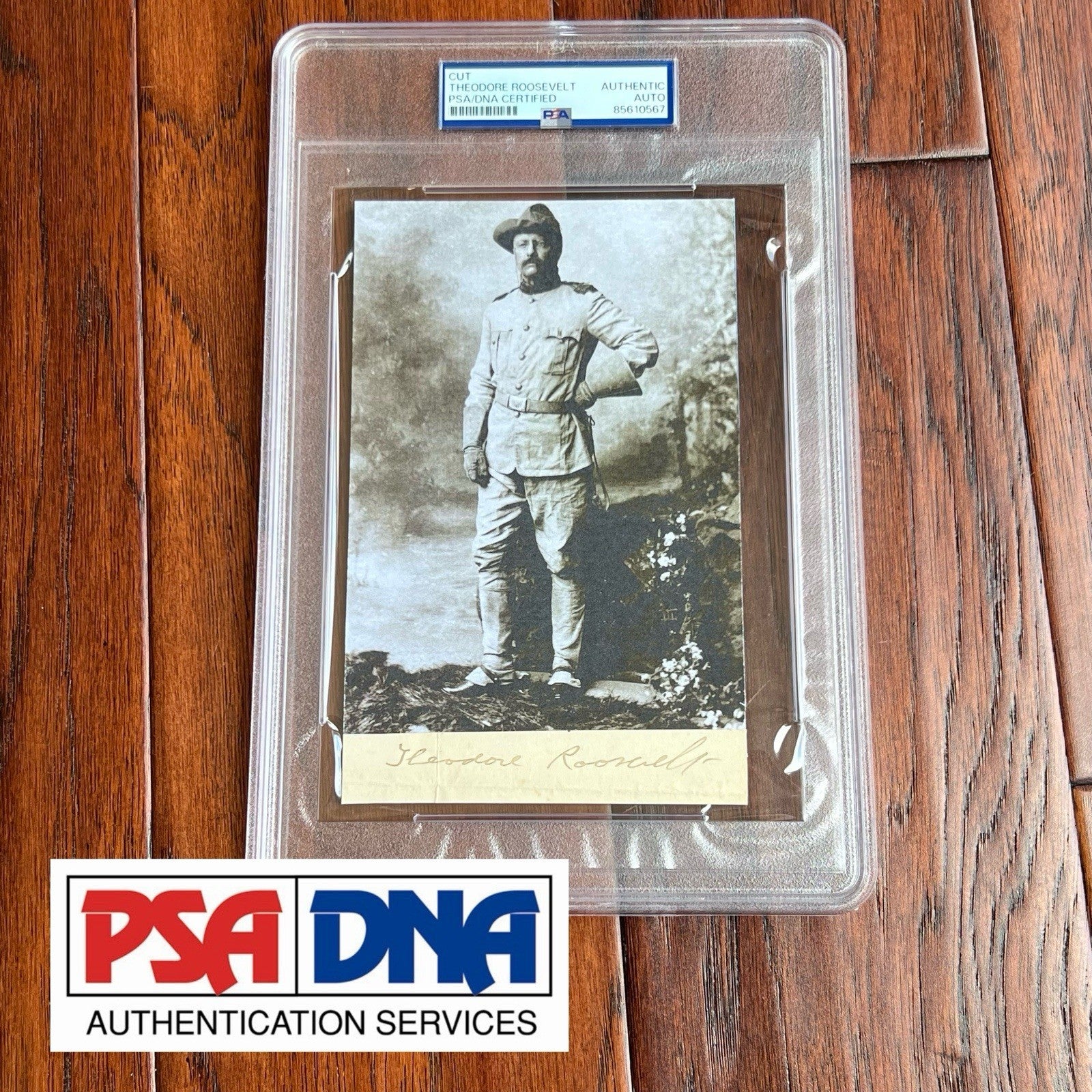 THEODORE ROOSEVELT * PSA * Autograph Cut FULL SIGNATURE Rough Rider Card Signed