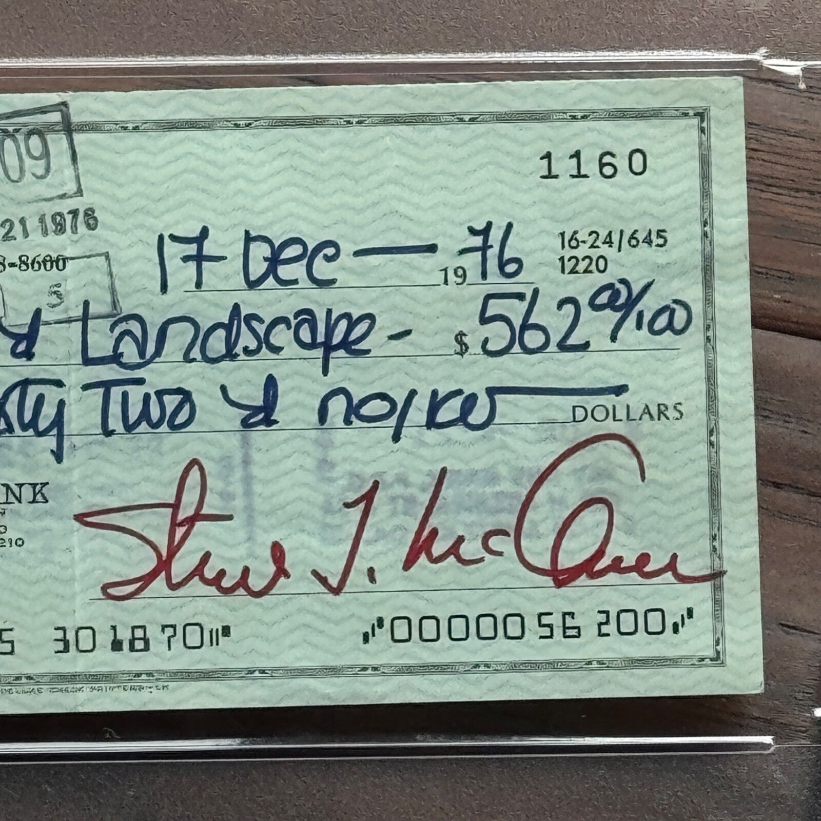 STEVE McQUEEN * PSA * GEM MINT 10 * Scarce AUTOGRAPH Personal Check SIGNED