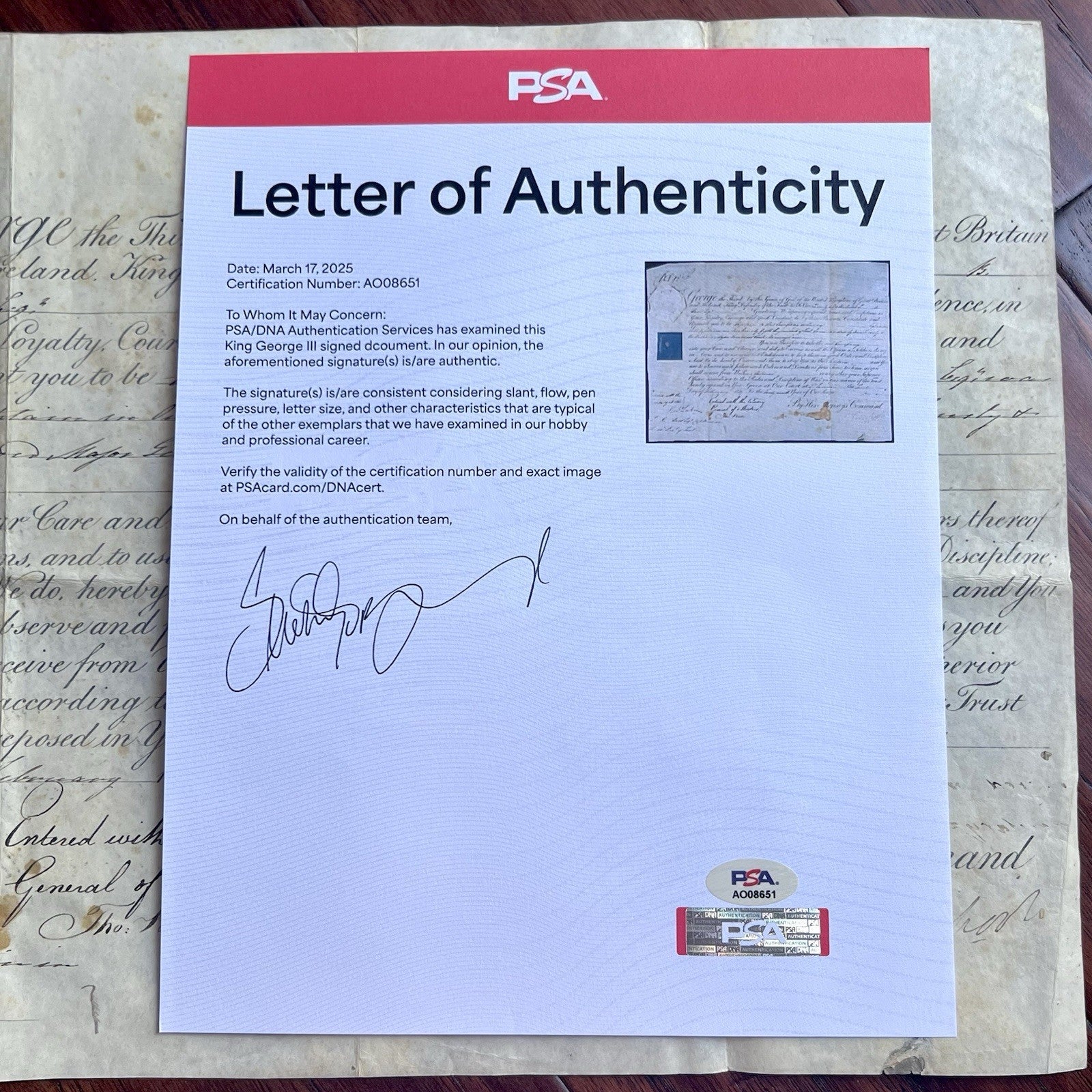 Mad KING GEORGE III * PSA/DNA * Royal APPOINTMENT Signed * 1809