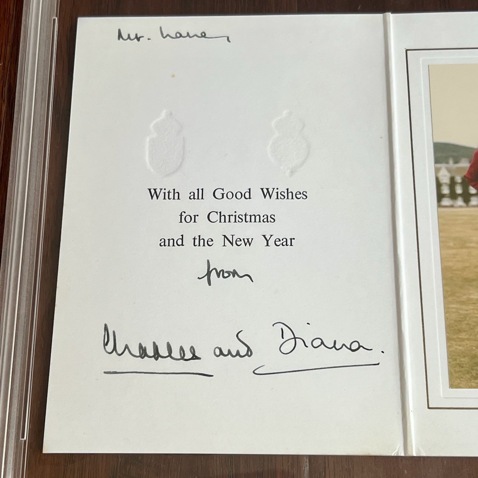 PRINCESS DIANA & KING CHARLES III * PSA * Autograph Family Xmas Card Signed 1983