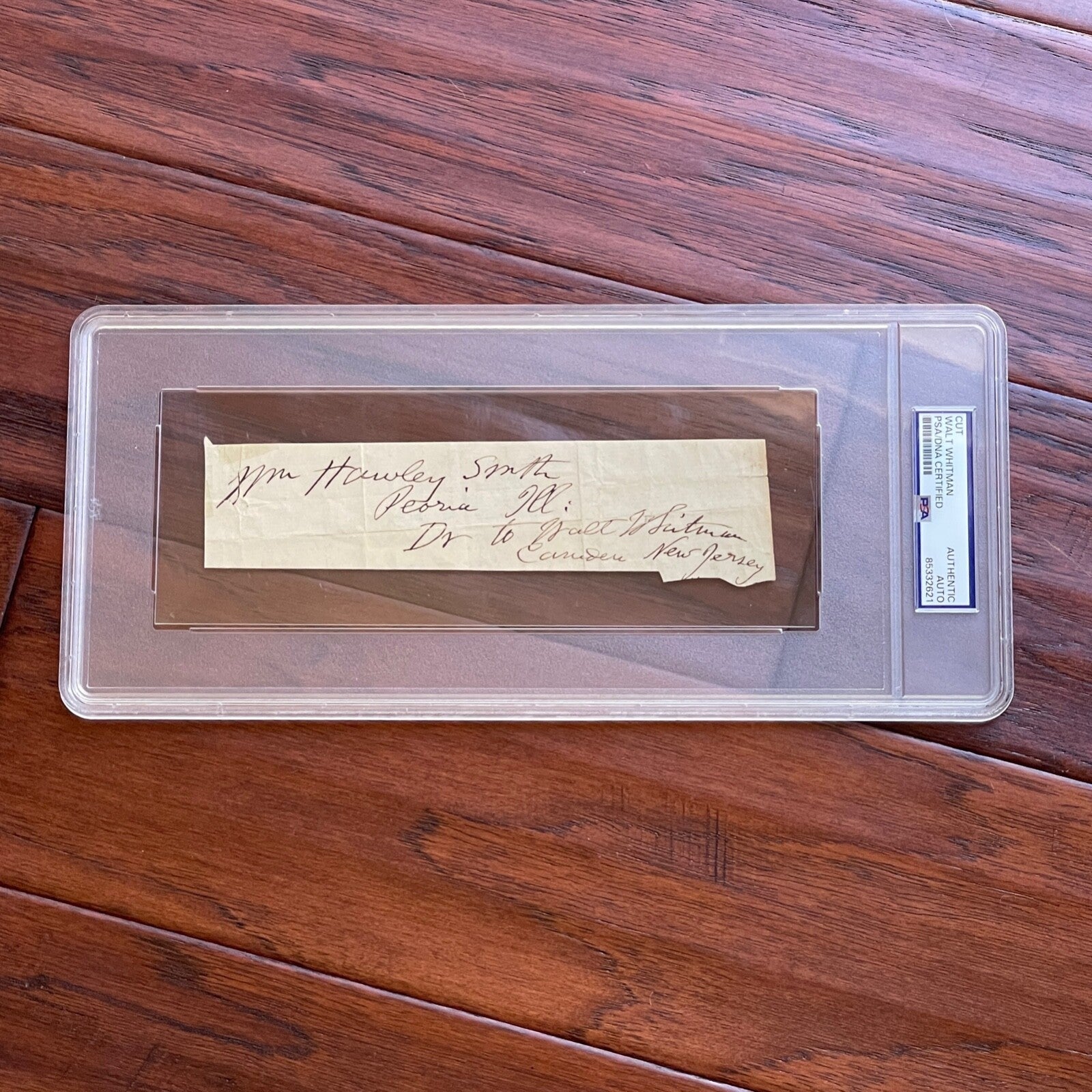 WALT WHITMAN * PSA/DNA * Autograph CUT SIGNATURE Signed * "Leaves of Grass" POET