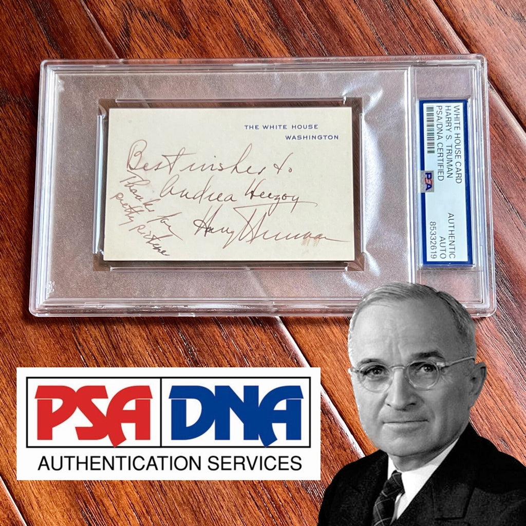 HARRY TRUMAN * PSA * Autograph White House Card AS PRESIDENT Signed Slabbed