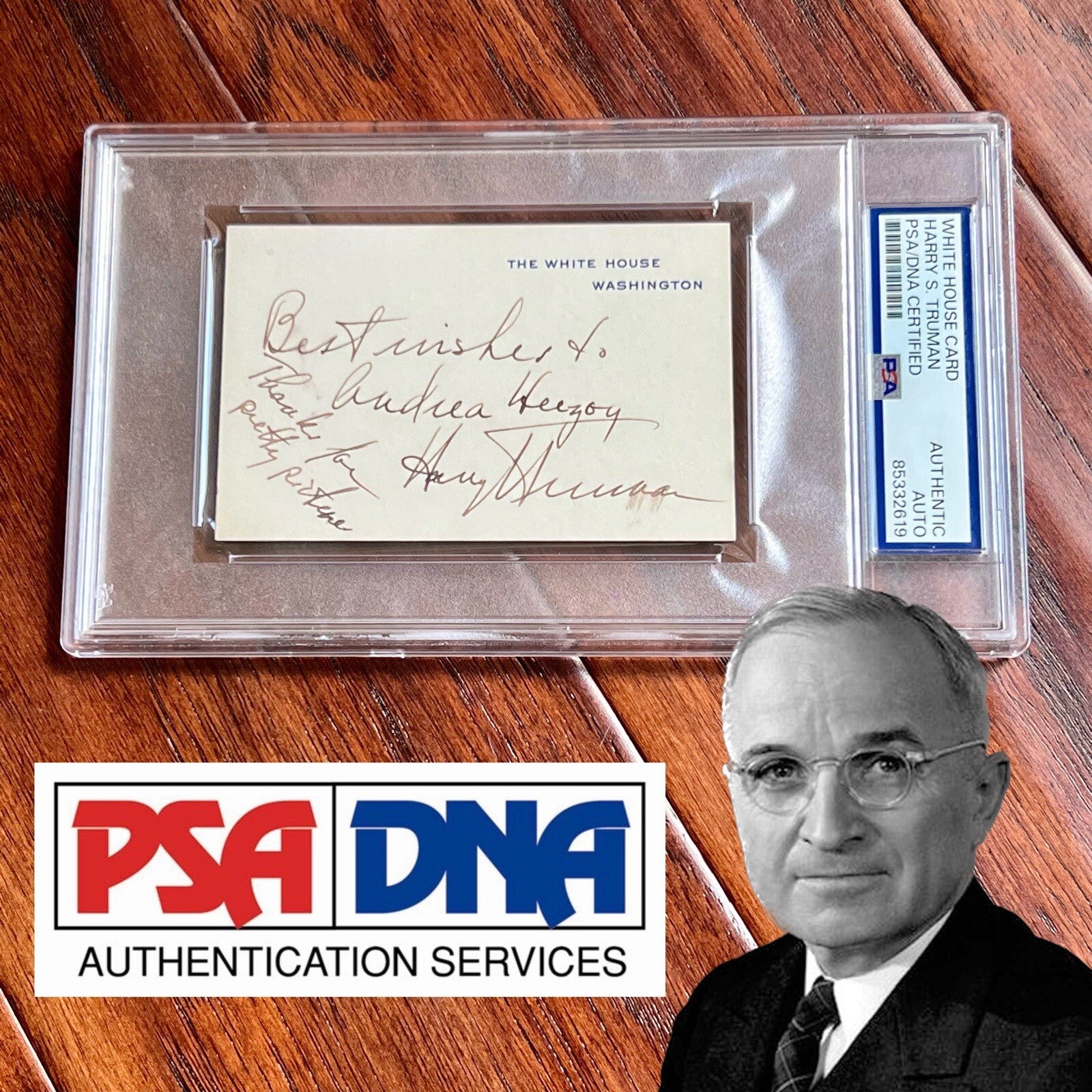 HARRY TRUMAN * PSA * Autograph White House Card AS PRESIDENT Signed Slabbed