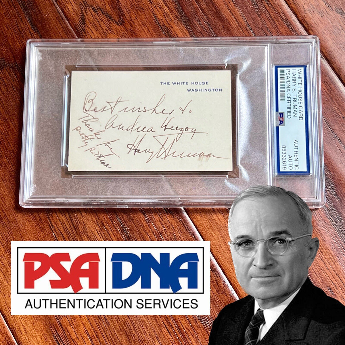 HARRY TRUMAN * PSA * Autograph White House Card AS PRESIDENT Signed Slabbed