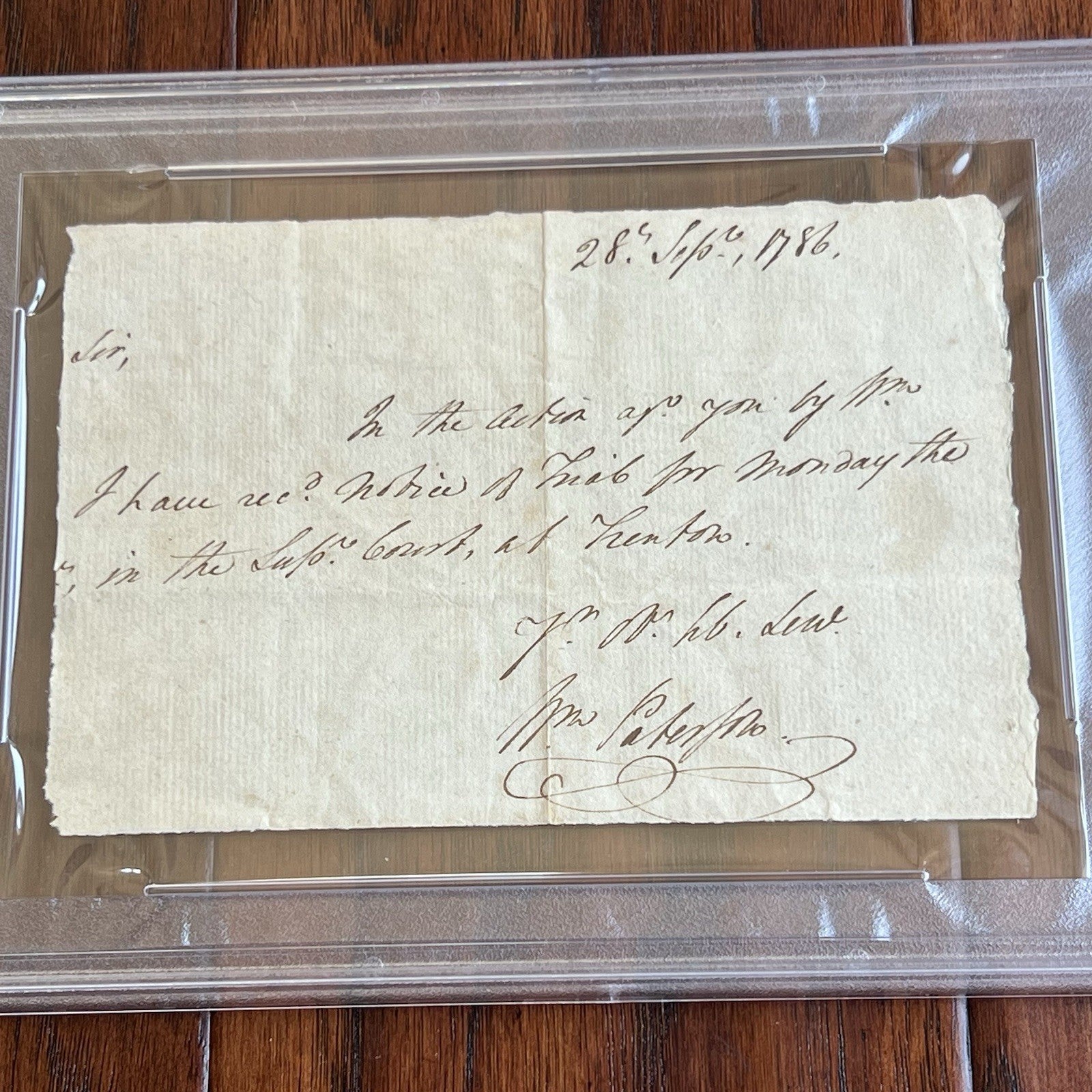 WILLIAM PATERSON * PSA * Handwritten Autograph LEGAL Note Signed * Constitution