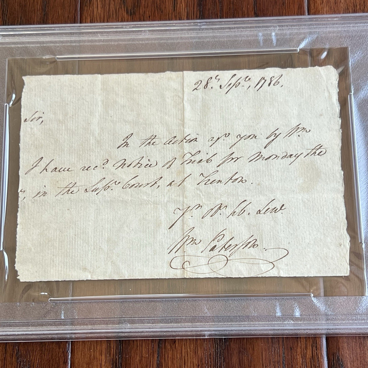 WILLIAM PATERSON * PSA * Handwritten Autograph LEGAL Note Signed * Constitution