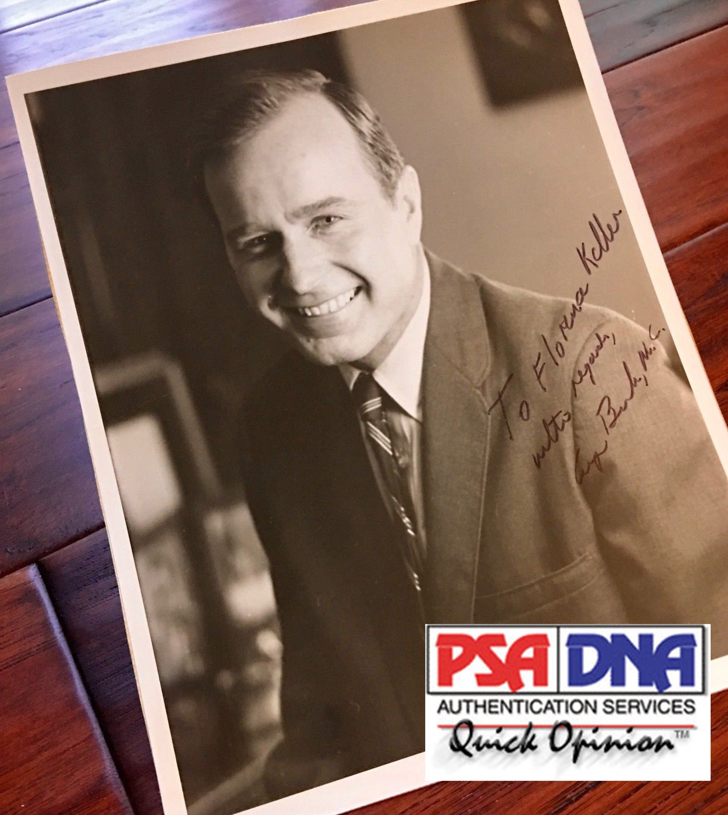 George HW Bush * PSA/DNA * Authentic SIGNED B&W AUTOGRAPH Portrait * President