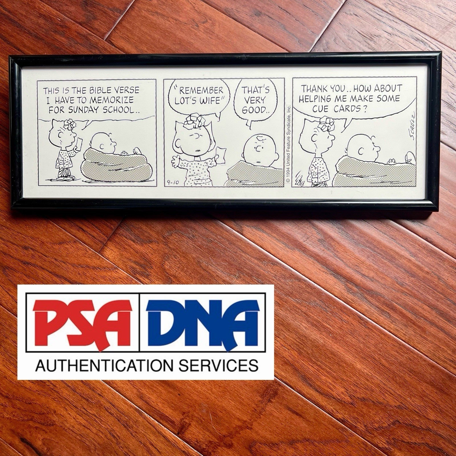 CHARLES SCHULZ * Original Signed Drawn Peanuts Artwork Comic Strip Autograph PSA